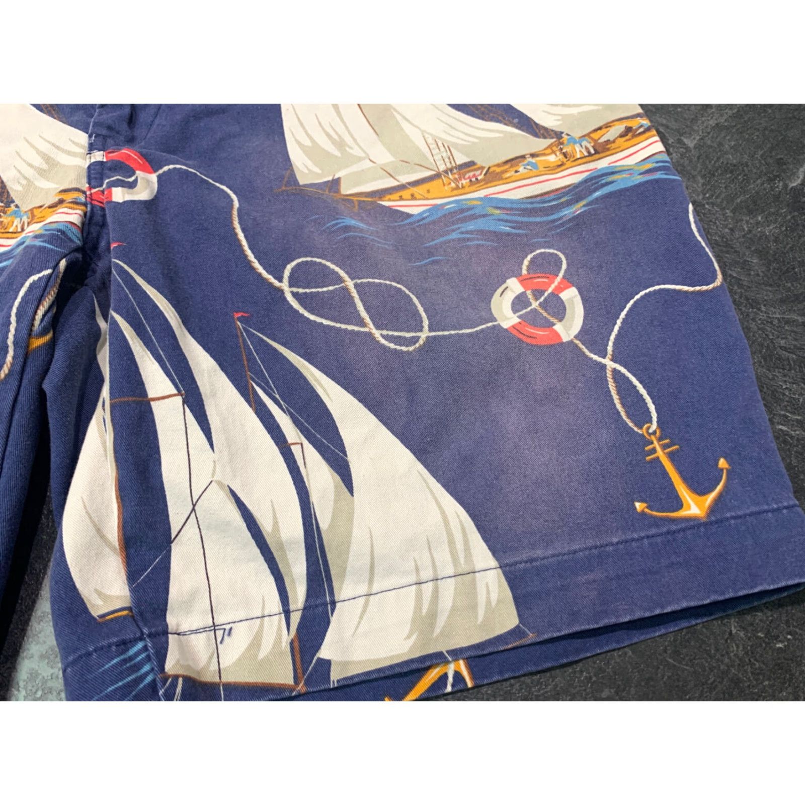 Ralph Lauren VINTAGE Ralph Lauren Polo Shorts Men 42 Navy Blue Cotton Chino Camp Sailboats Sz 42 Size US XL / EU 56 / 4 - 2 Thumbnail