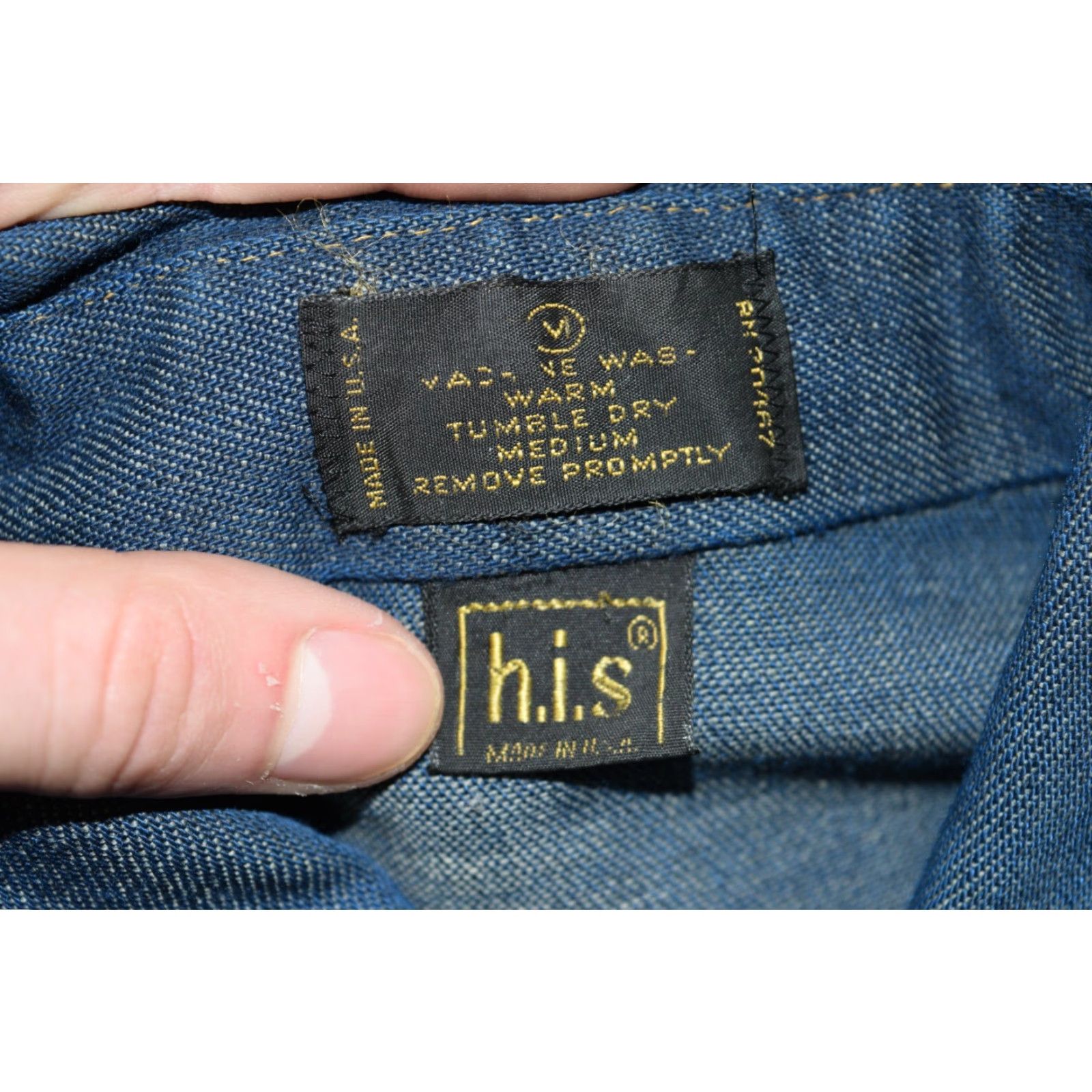Denime Vintage H.I.S Women's 70s Denim Shirt Long Sleeve Collared Pockets Blue Size 5 Size S / US 4 / IT 40 - 7 Thumbnail