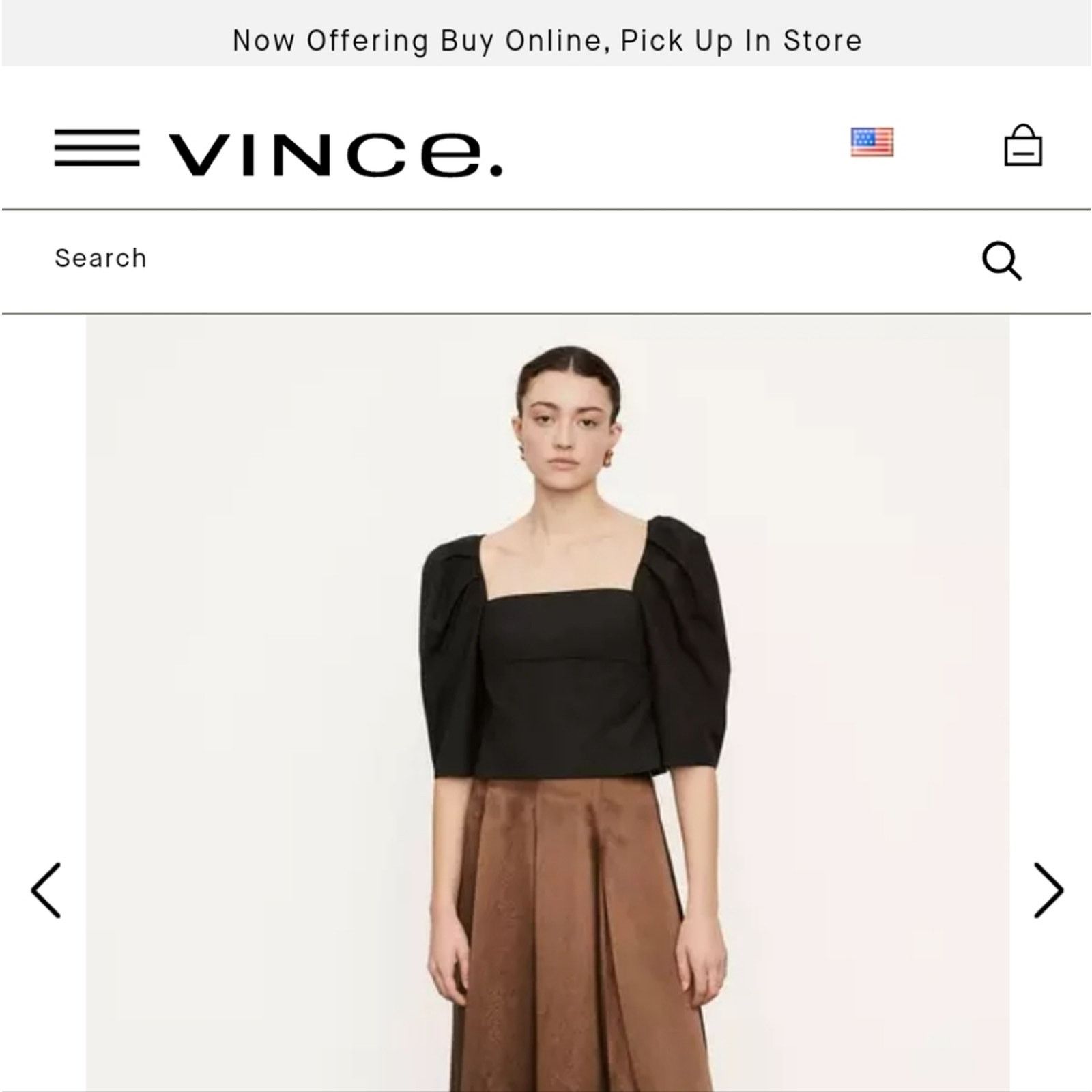 Vince puffed square neck top size 12 bnwt