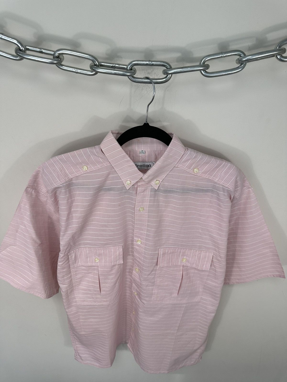 Valentino Vintage Valentino Striped Pink Pockets Luxury Shirt Size US M / EU 48-50 / 2 - 3 Thumbnail