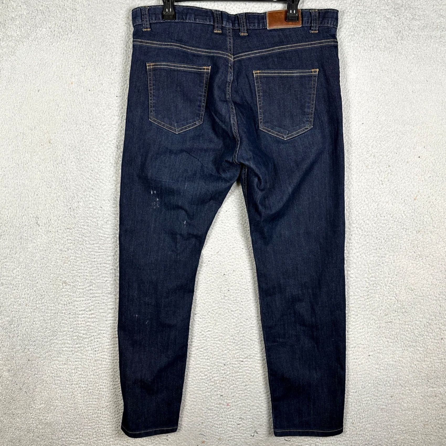 Denime Dearborn Jeans Mens 36 Blue Dark Wash Straight Leg 5 Pocket Denim Casual Size US 36 / EU 52 - 2 Thumbnail
