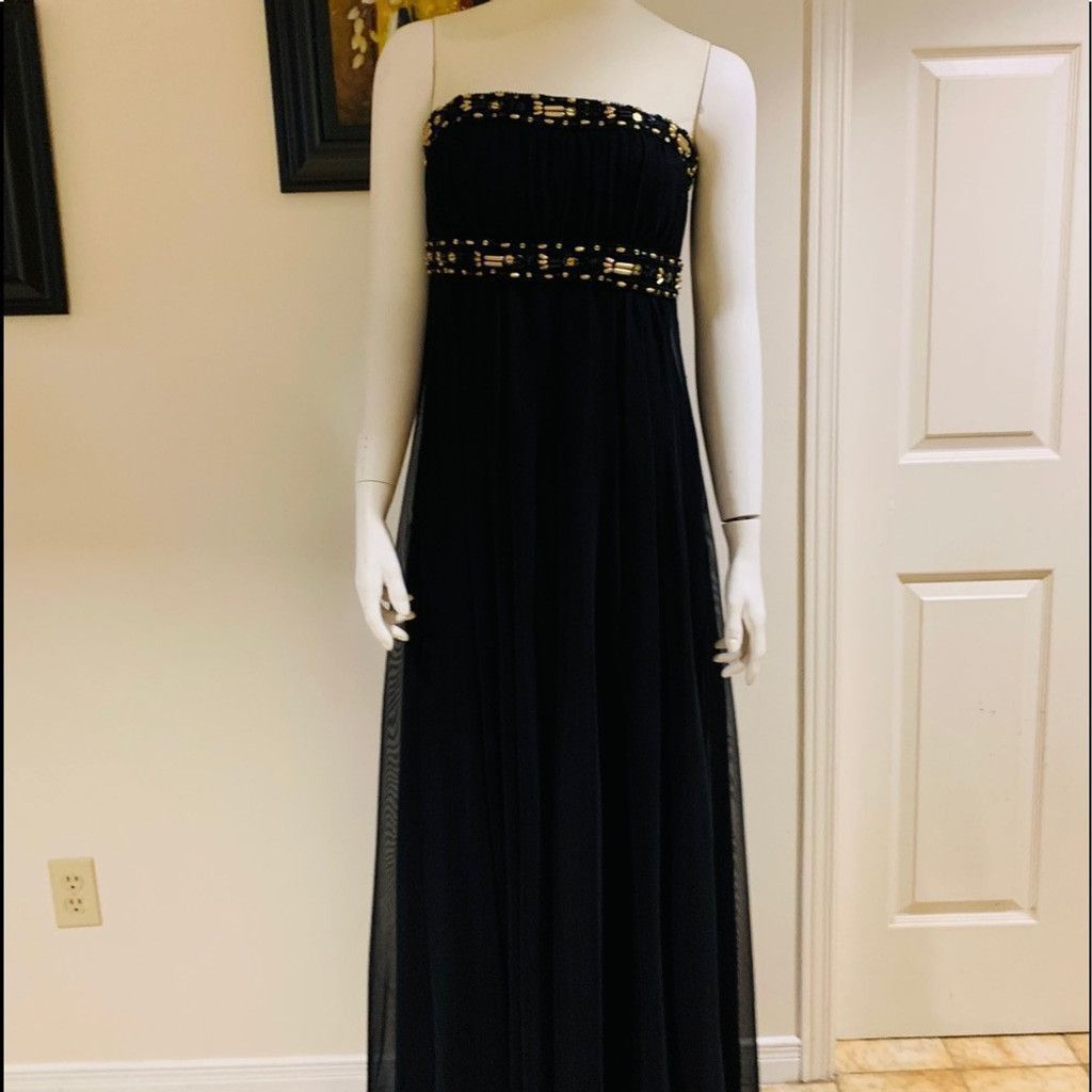 Other JS Boutique black long dress w gold beads size 8 Size M / US 6-8 / IT 42-44 - 1 Thumbnail