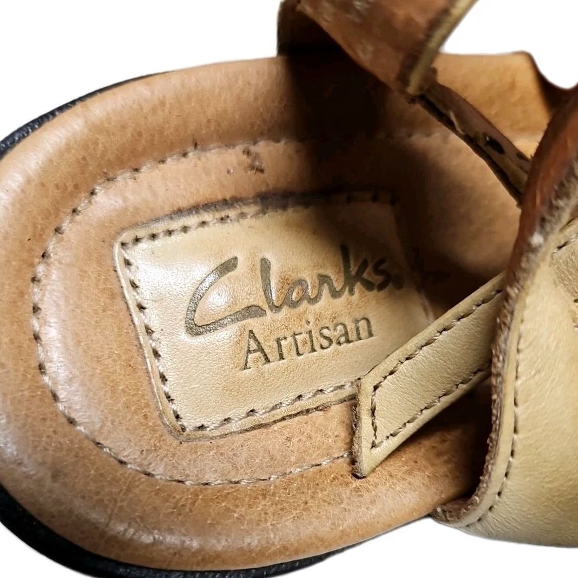 Clarks Clarks Artisan Leather Sandals Womens 10 Tan Strappy Slingback Comfort Walking Size US 10 / IT 40 - 4 Thumbnail