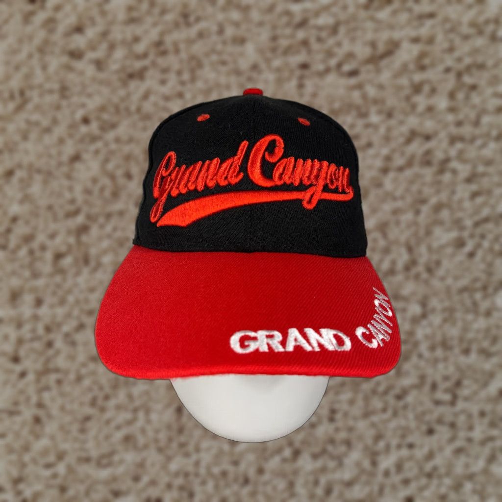 Vintage Arizona Grand Canyon Hat Cap Strap Back Adult Red Black Embroidered Acrylic Size ONE SIZE - 1 Thumbnail