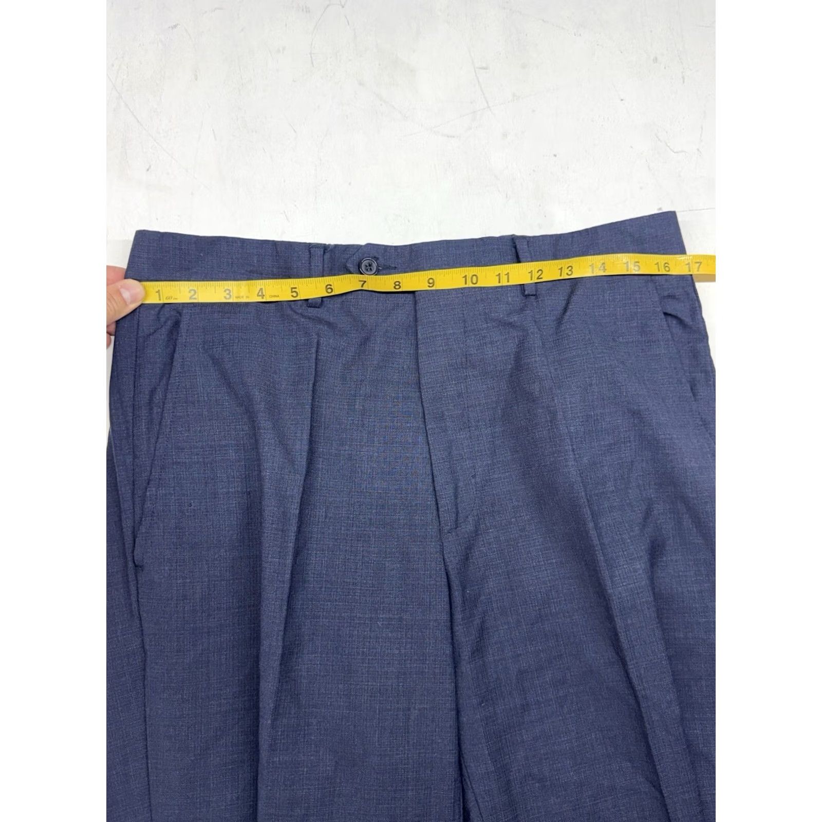 Vintage Santorelli Romeo Pants Mens Blue 34x29.5 100% Wool Flat Front Italy Trousers Size US 34 / EU 50 - 4 Thumbnail