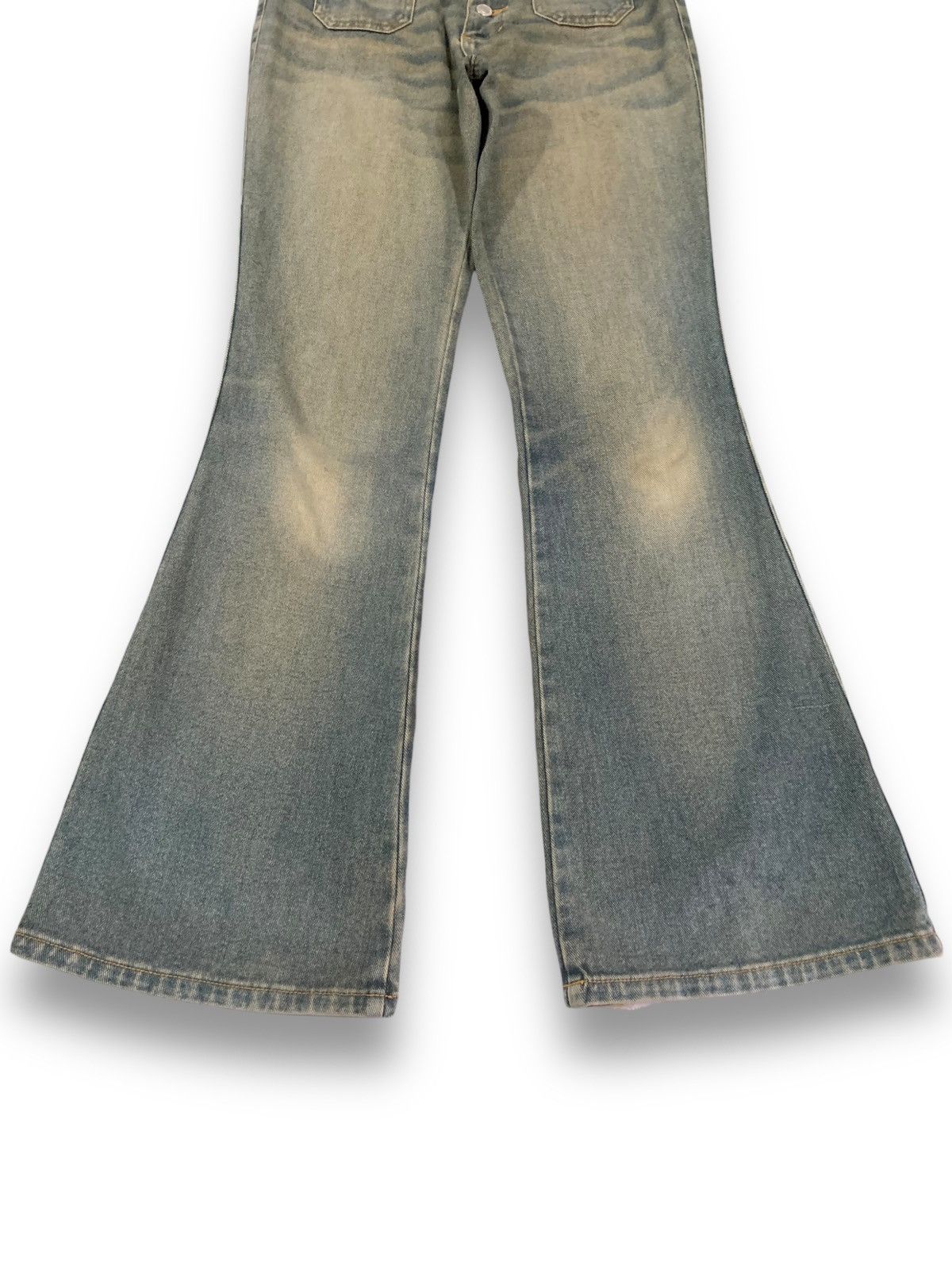 Hysteric Glamour Japanese Brand Yellow Mud Wash Flare Bell Bottom Jeans Size US 27 - 9 Thumbnail