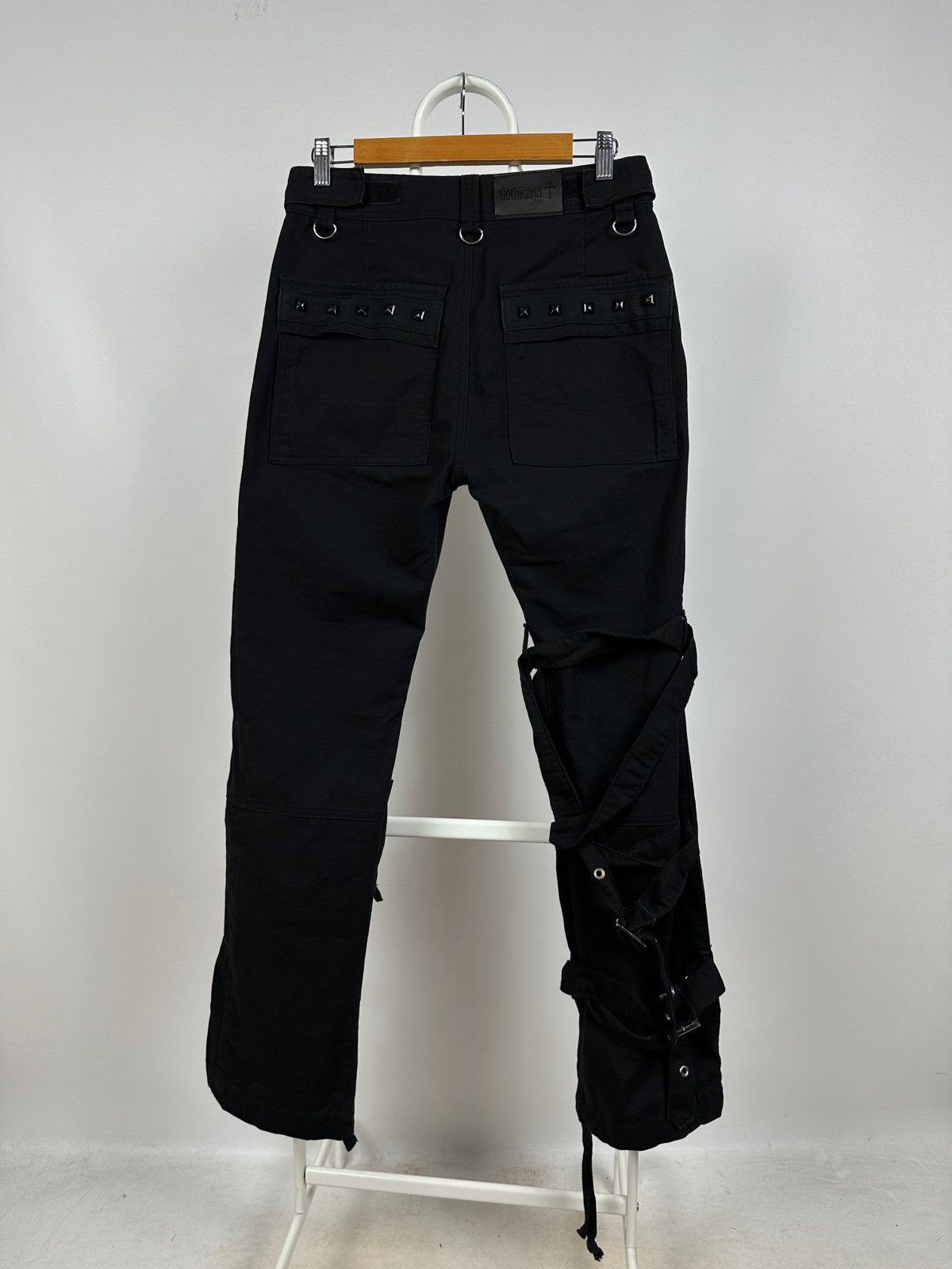 Japanese Brand Vintage Gothicana By EMP Punk Bondage Black Cargo Pants Size US 30 / EU 46 - 6 Thumbnail