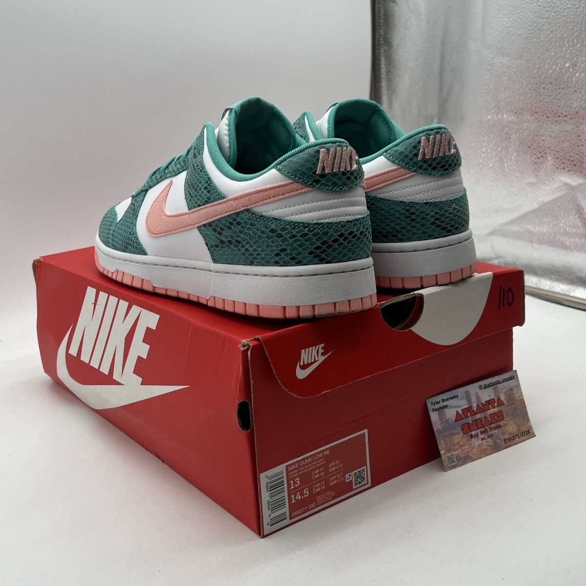 Nike Nike dunk low washed teal snakeskin Size US 13 / EU 46 - 4 Thumbnail
