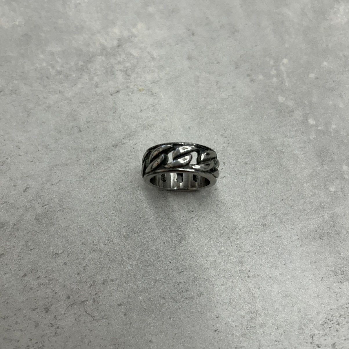 Japanese Brand × Vintage Vintage 90s Y2K style Cuban link grunge hiphop silver ring Size ONE SIZE - 3 Thumbnail