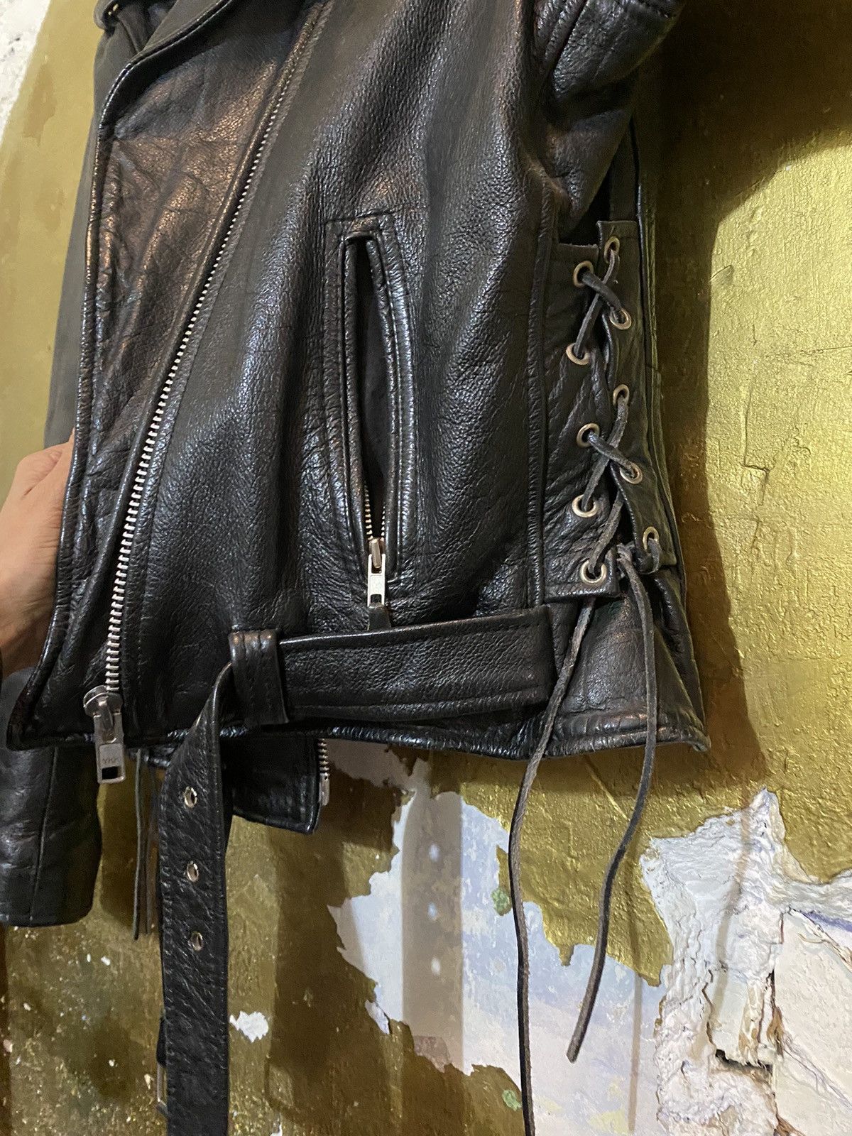 Other Leather Biker Jacket Size US XXL / EU 58 / 5 - 4 Thumbnail
