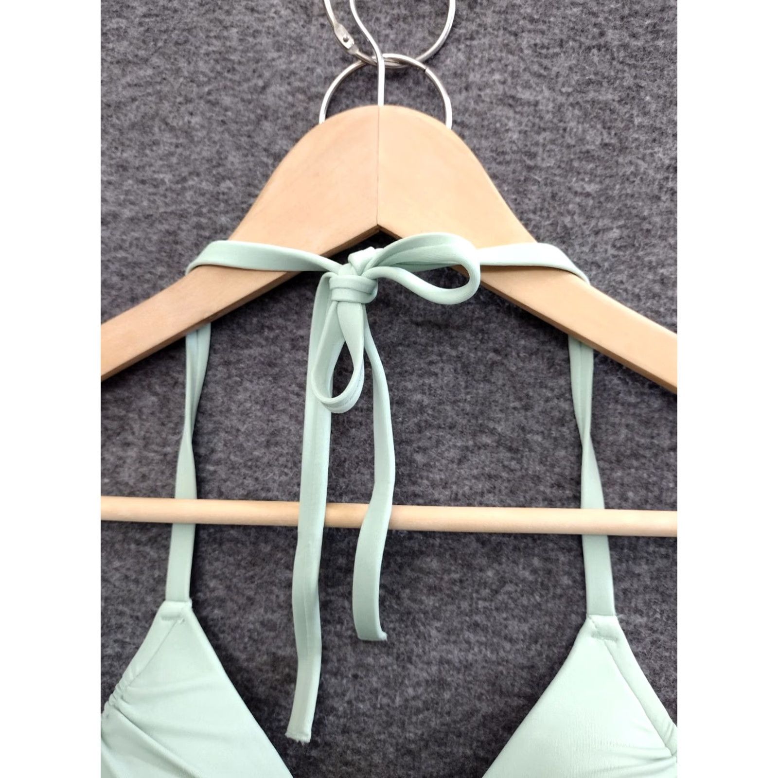 Vintage Shade & Shore 34B Green Front Tie Spaghetti Bikini Top Padded Lined Swimsuit Swim Top Womens Venus/Beac h? Size XXS / US 00 / IT 34 - 7 Thumbnail