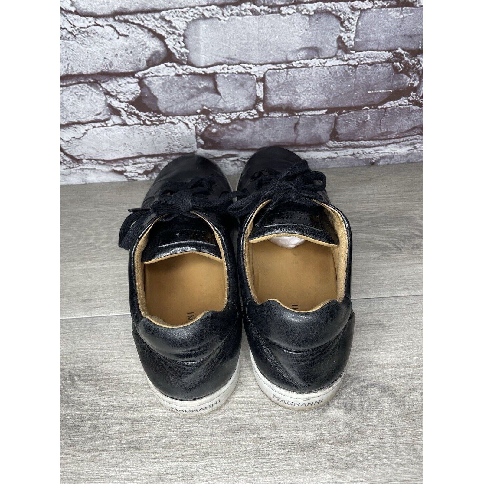 Magnanni Magnanni Elonso Black Leather Casual Lace Up Low Top Sneaker Size US 10 / EU 43 - 5 Thumbnail