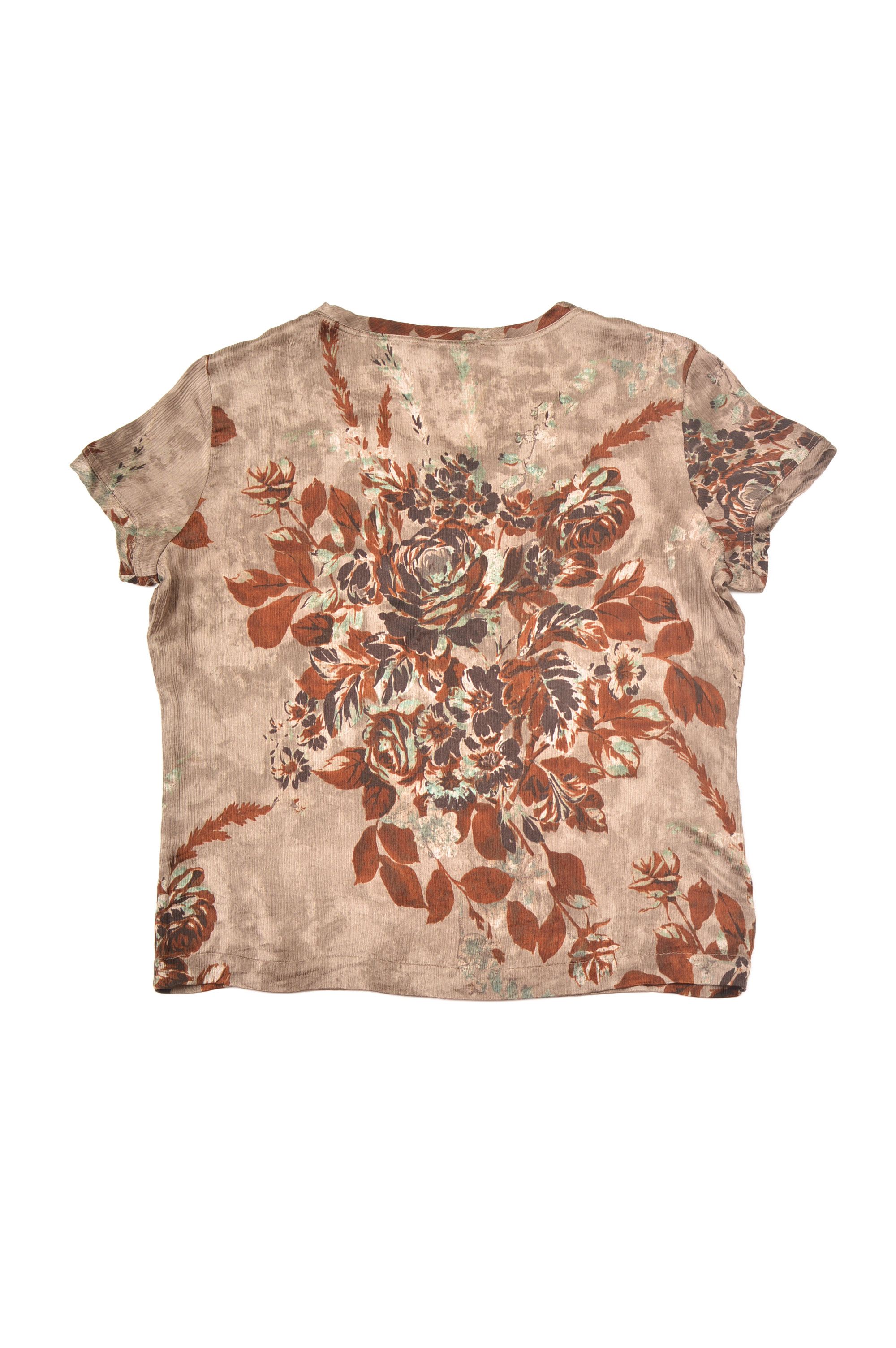 Etro Etro Floral Print Silk Short Sleeve T-Shirt Size L / US 10 / IT 46 - 7 Thumbnail