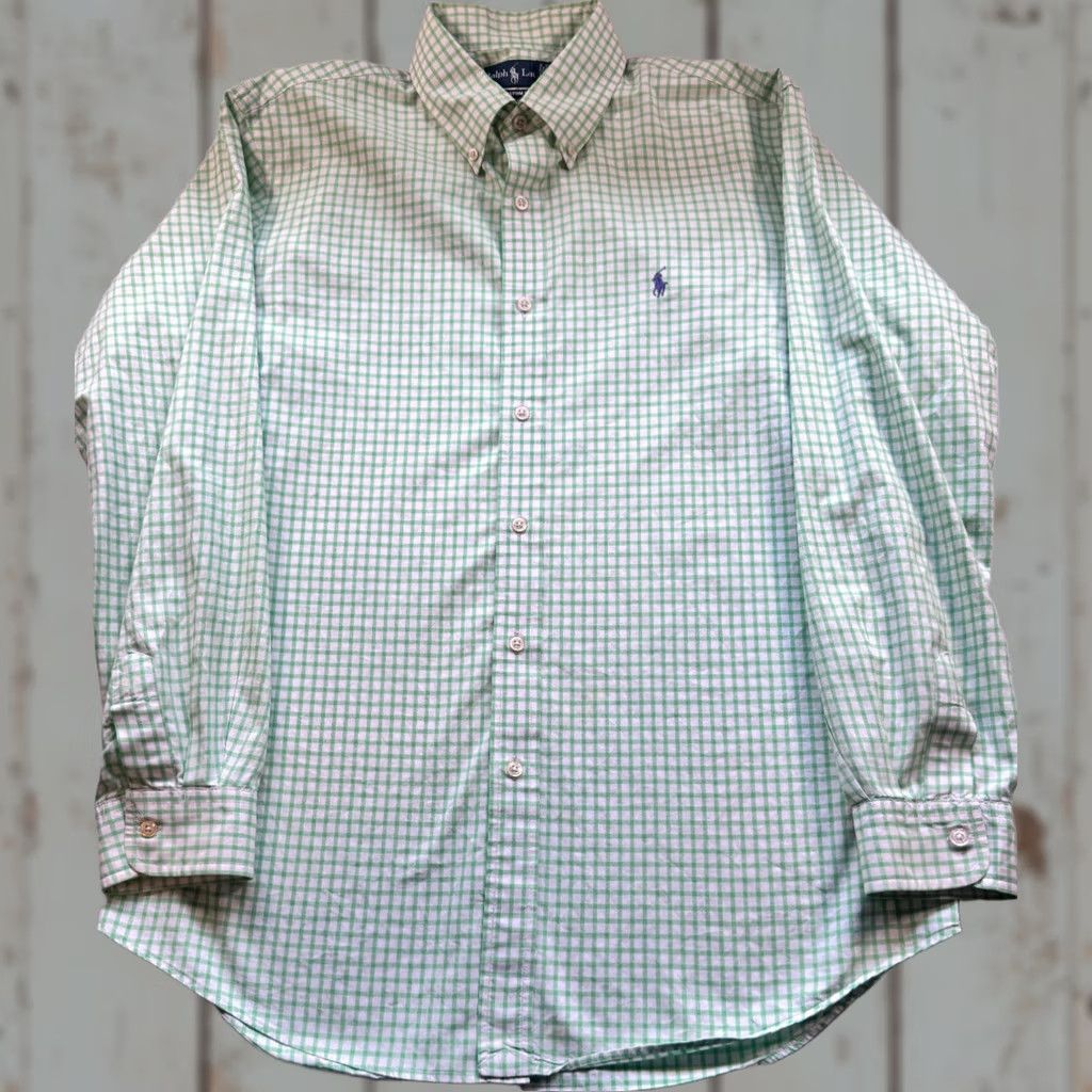Ralph Lauren Ralph Lauren Long Sleeve Button Up Mens Large Green Check Shirt Cotton 2124 Size US L / EU 52-54 / 3 - 1 Thumbnail