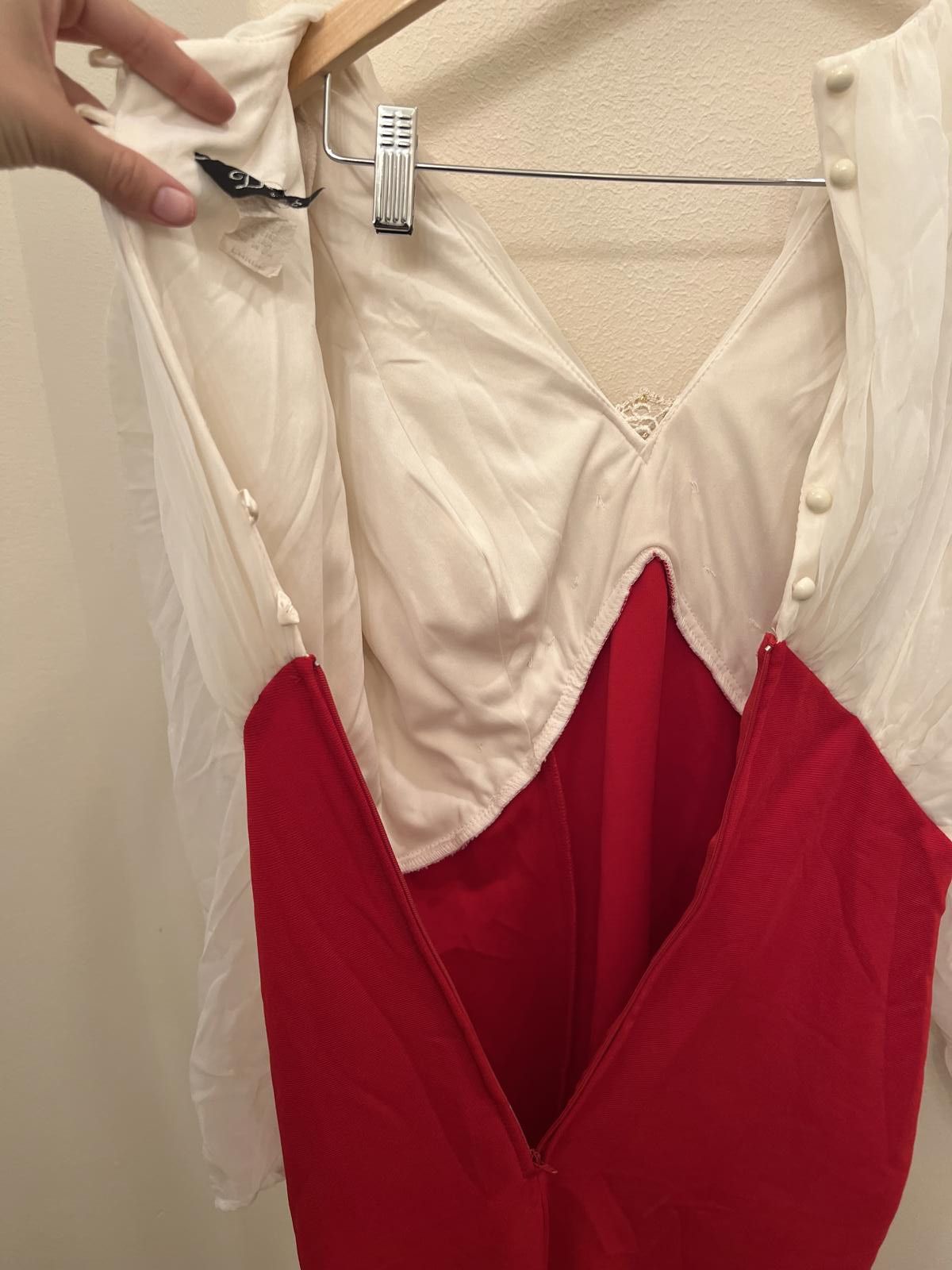 Dillard's Elegant Vintage Red and White Dress by Dollar USA Size L / US 10 / IT 46 - 8 Thumbnail