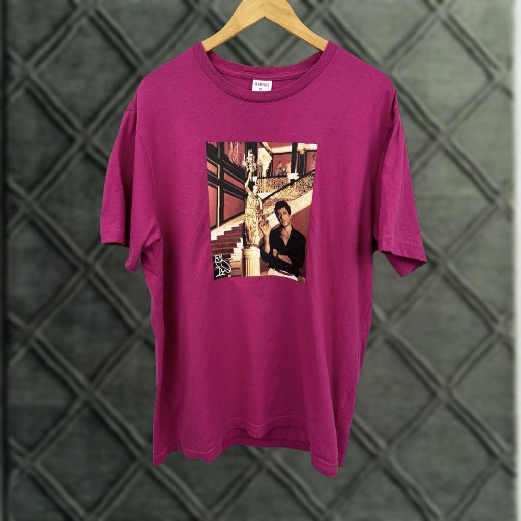 Vintage OVO Scarface T Shirt Pink Fuchsia Drake Tony Montana L Men Regular Rare Size US L / EU 52-54 / 3 - 1 Thumbnail