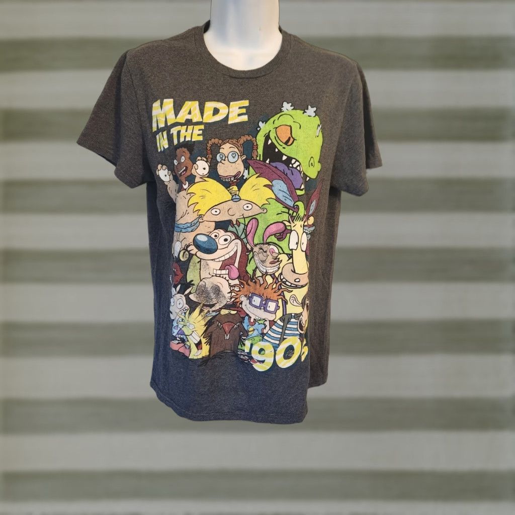 Nickelodeon Nickelodeon Made In The 90’s Logo T-Shirt Size S Gray Women Cartoon Short Sleeve Crew Neck Basic Tagless Easy Care Regular Fit Cotton Polyester Size S / US 4 / IT 40 - 1 Thumbnail