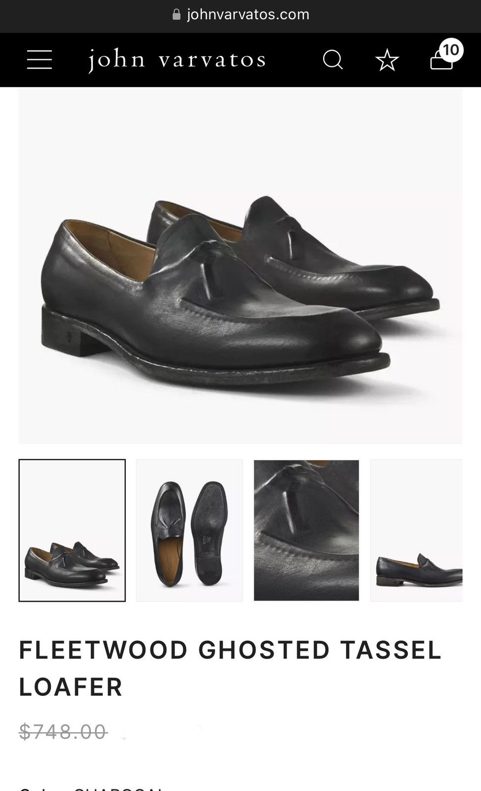 John Varvatos Fleetwood Ghosted Tassle loafer size 10. USA Eu 43 Size US 10 / EU 43 - 4 Thumbnail