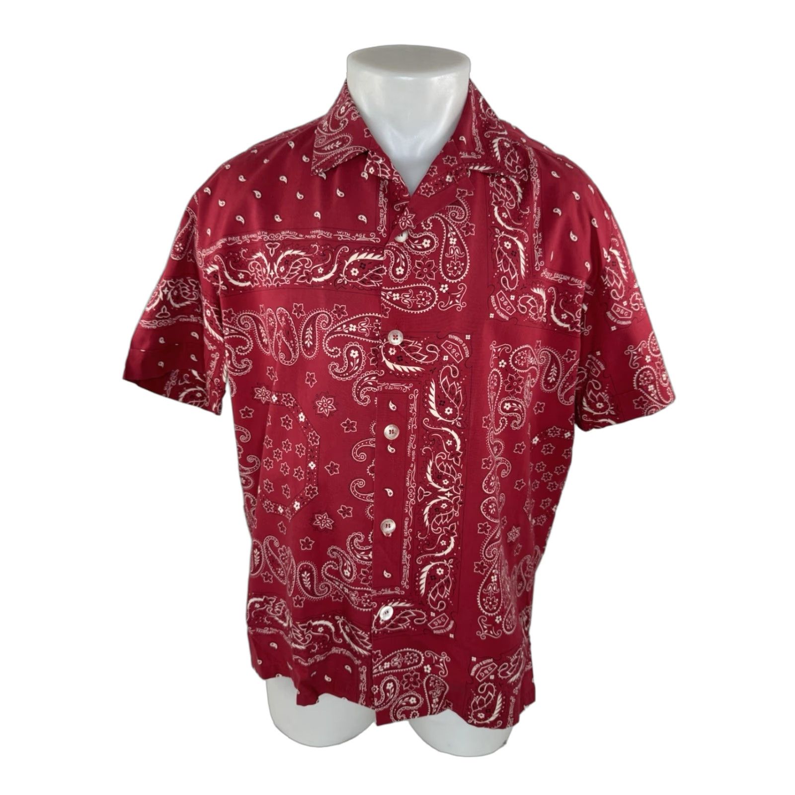 Dolce & Gabbana DOLCE&GABBANA Limited Edition Paisley Bandana Style Shirt B14 Red Men Short Sleeve 38 Regular Button-Up Size US M / EU 48-50 / 2 - 1 Thumbnail