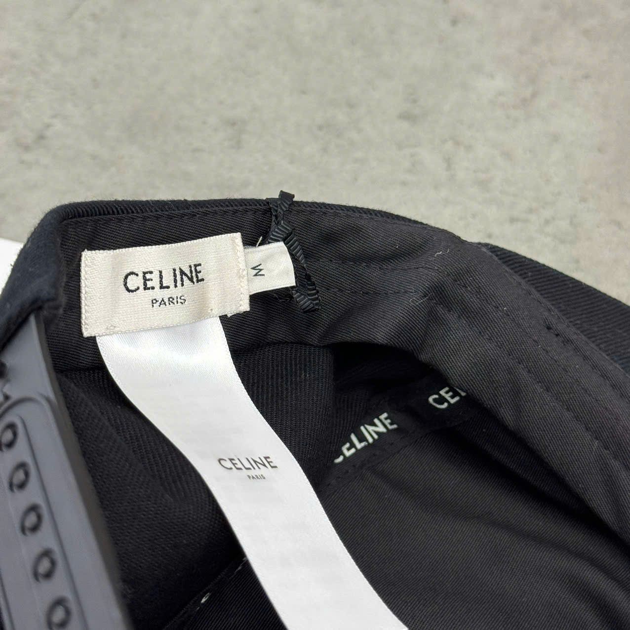 Celine CELINE Embroidered Cap In Cotton BLACK Size ONE SIZE - 8 Thumbnail