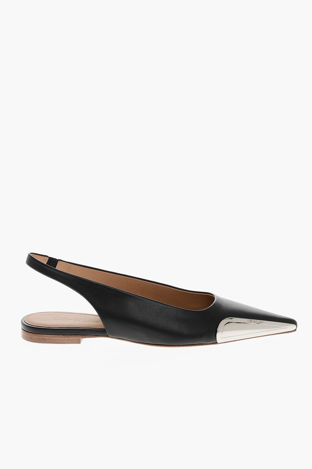 Off-White og1mm1125 Leather Slingback Ballet Flats in Black Size US 6 / IT 36 - 1 Thumbnail