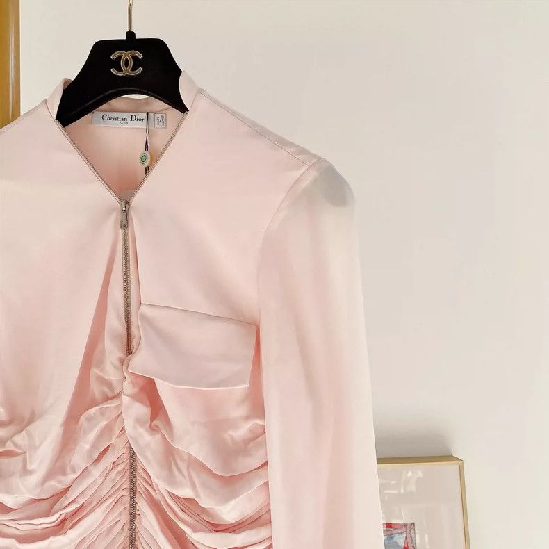Dior Dior Pink mulberry silk dress Size XS / US 0-2 / IT 36-38 - 3 Thumbnail
