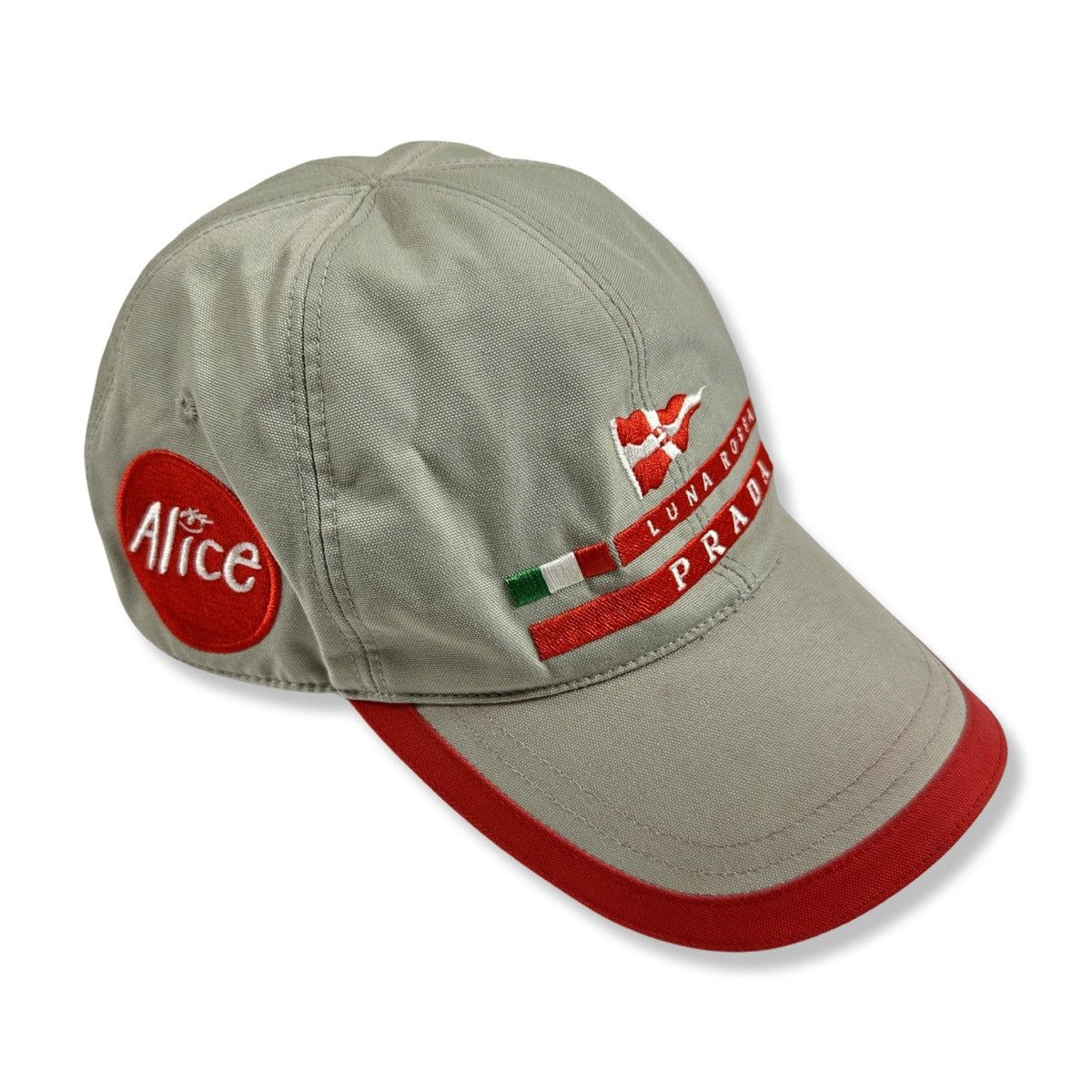 image of Prada Luna Rossa Vintage Cap in Grey, Men's