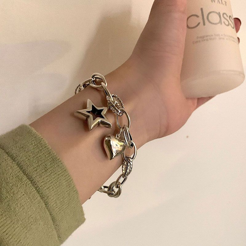 Jewelry × Vintage Sweet Love Heart Star Bracelet Size ONE SIZE - 3 Thumbnail