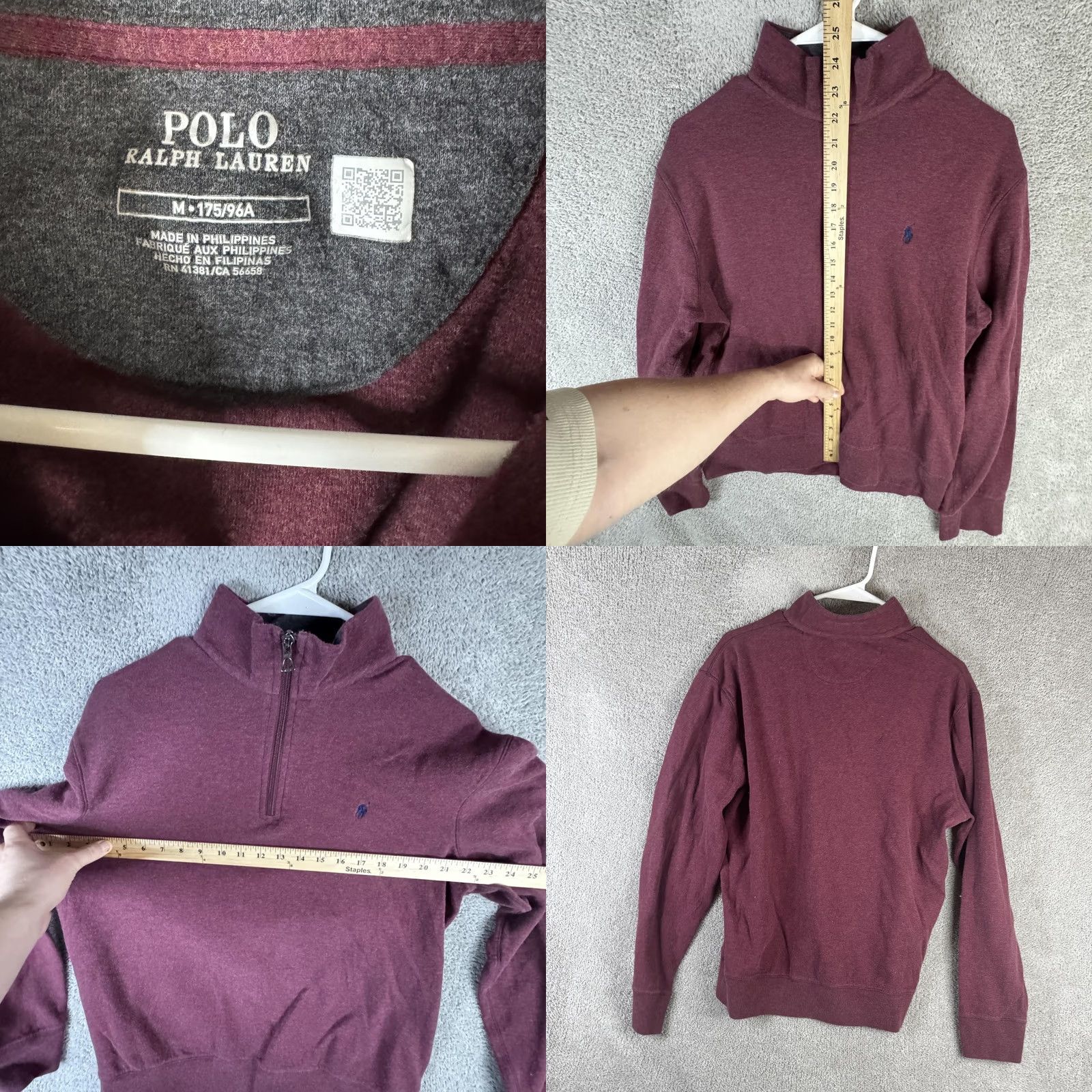 Polo Ralph Lauren Polo Ralph Lauren Sweatshirt Mens M Red Fleece 1/4 Zip Pullover Pony Logo Mock Neck Size US M / EU 48-50 / 2 - 8 Thumbnail