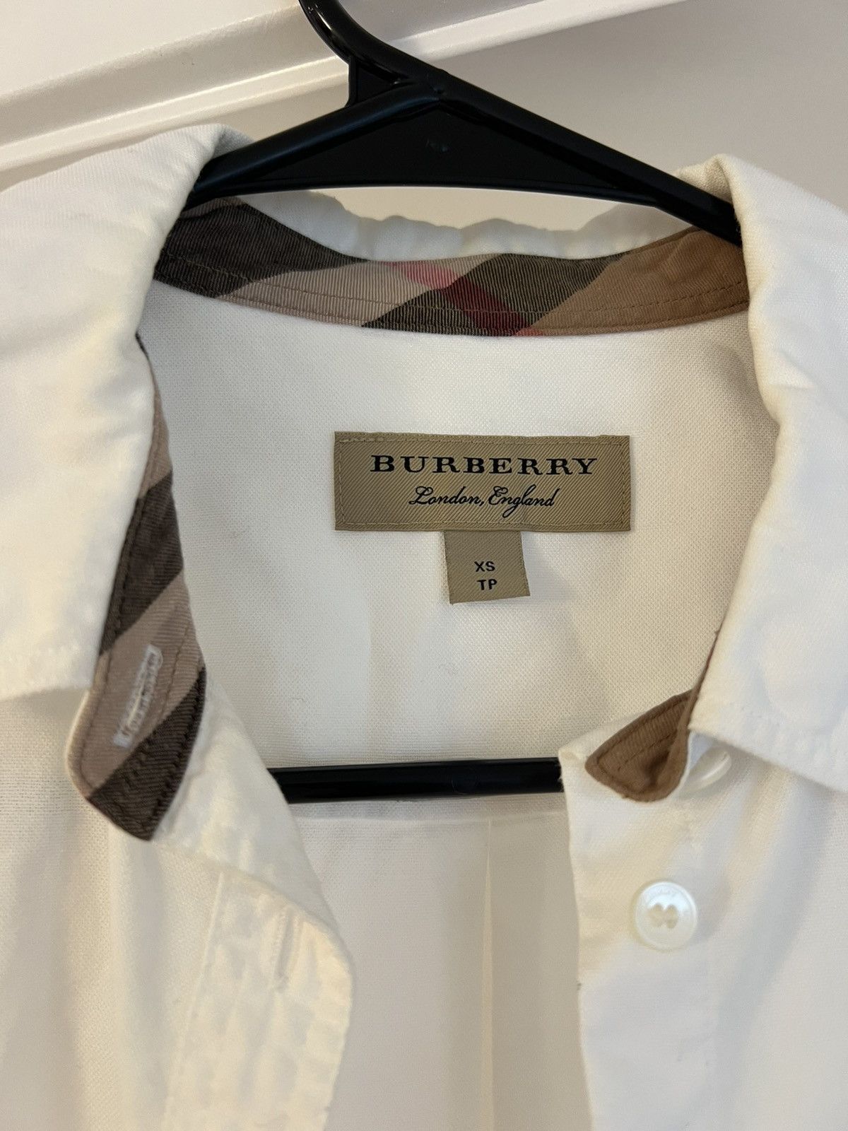 Burberry Burberry Women's White Cotton Button-Down Shirt Size XS / US 0-2 / IT 36-38 - 4 Thumbnail