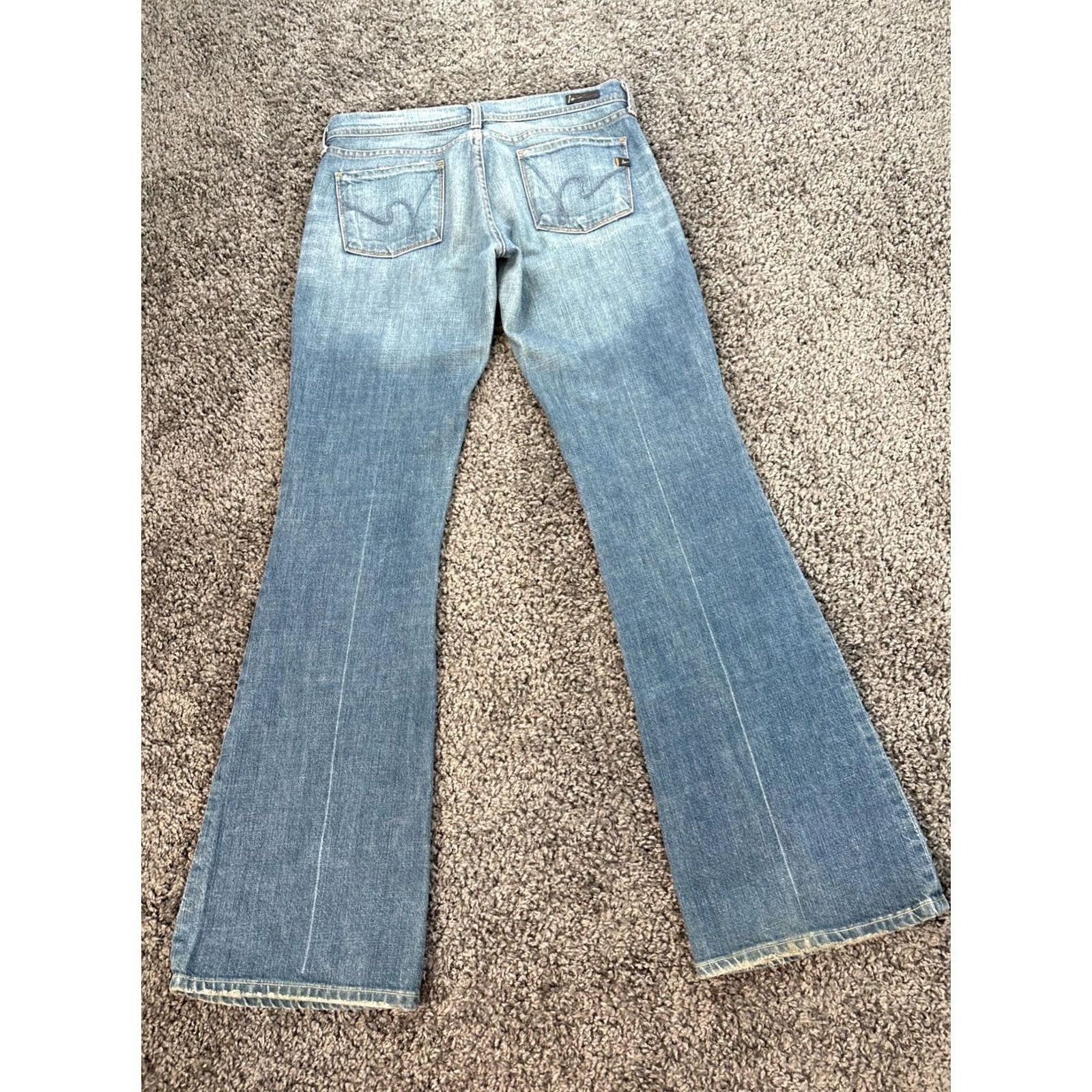 Citizens Of Humanity Citizens of Humanity Jeans Womens 29x33 Ingrid Low Waist Flare Stretch Western Bootcut Denim Blue Bohemian Distressed USA Size 29" - 7 Thumbnail