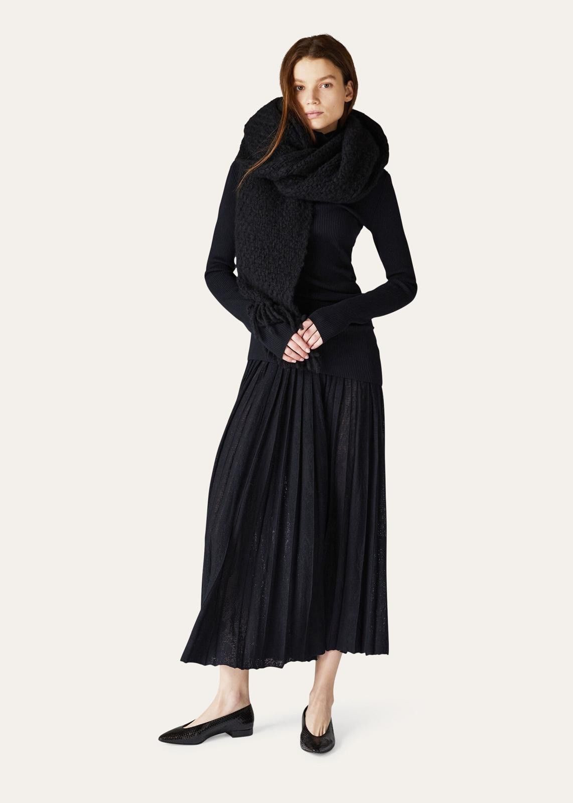 Loro Piana o1srvl11e1224 Diavolezza Virgin Wool Skirt in Black Size 26" / US 2 / IT 38 - 3 Thumbnail