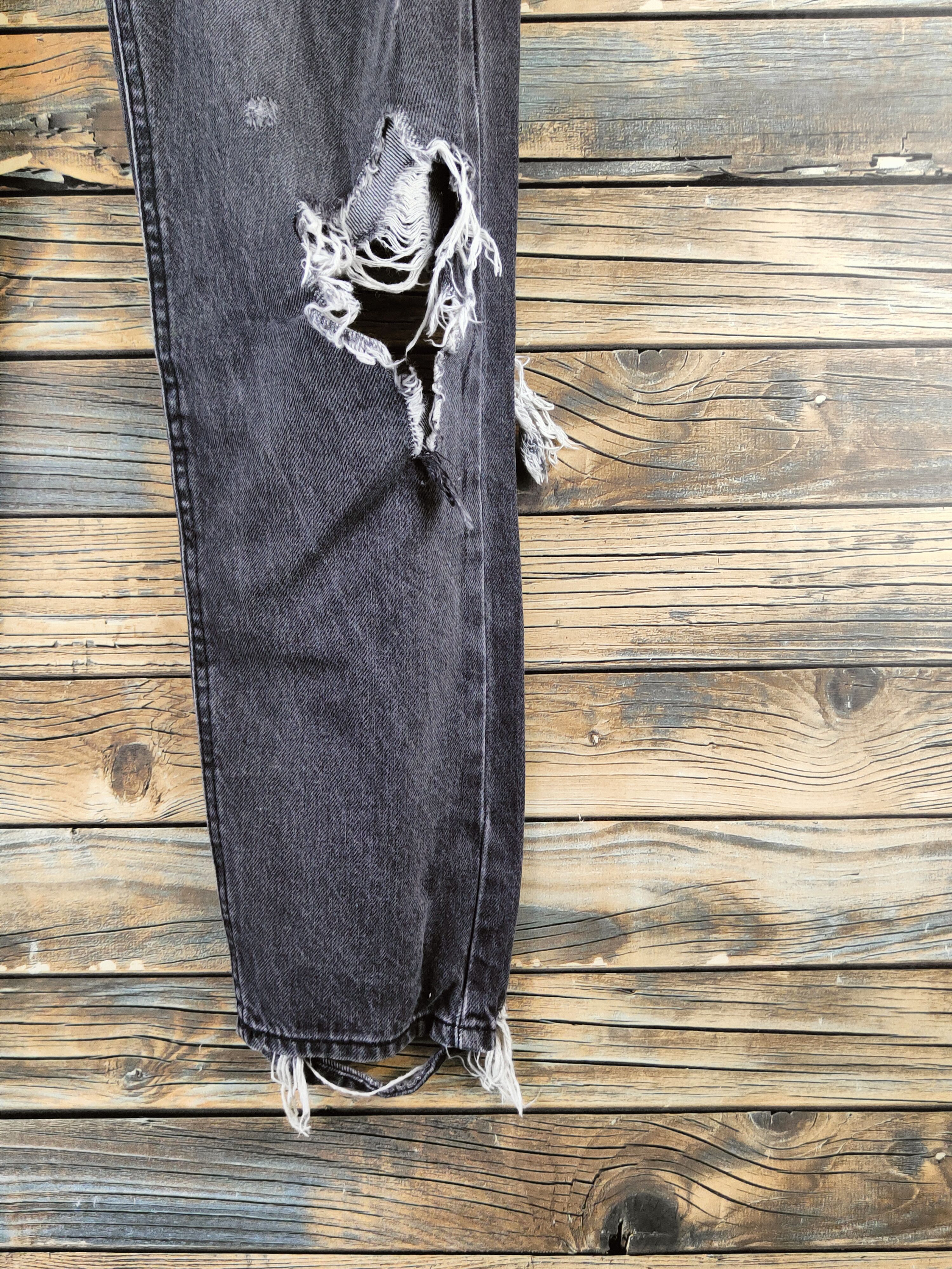 Japanese Brand DL Rasvoa Black Distressed Ripped Skinny Jeans #46-965 Size US 28 / EU 44 - 6 Thumbnail