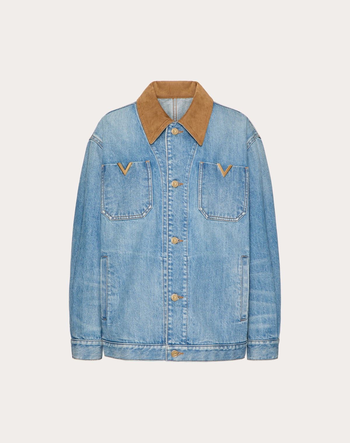 Valentino o1s1wg110525 Denim Jacket in Blue Size M / US 6-8 / IT 42-44 - 1 Thumbnail