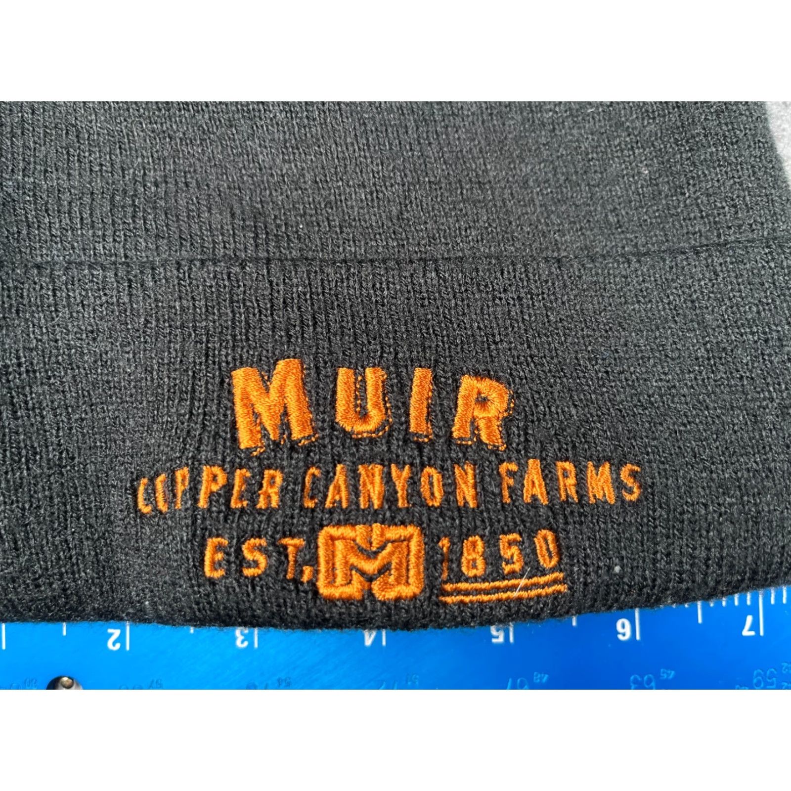 Vintage Capamerica Muir Copper Canyon Farms Beanie Toque Adult One Size Black Knit 100% Acrylic Knit Beanie Capamerica Unisex Adults Black 100% Acrylic Beanie Size ONE SIZE - 2 Thumbnail