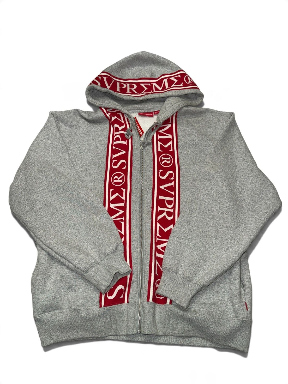 Supreme Supreme Roman Zip Up Hooded Sweatshirt Black | Grailed