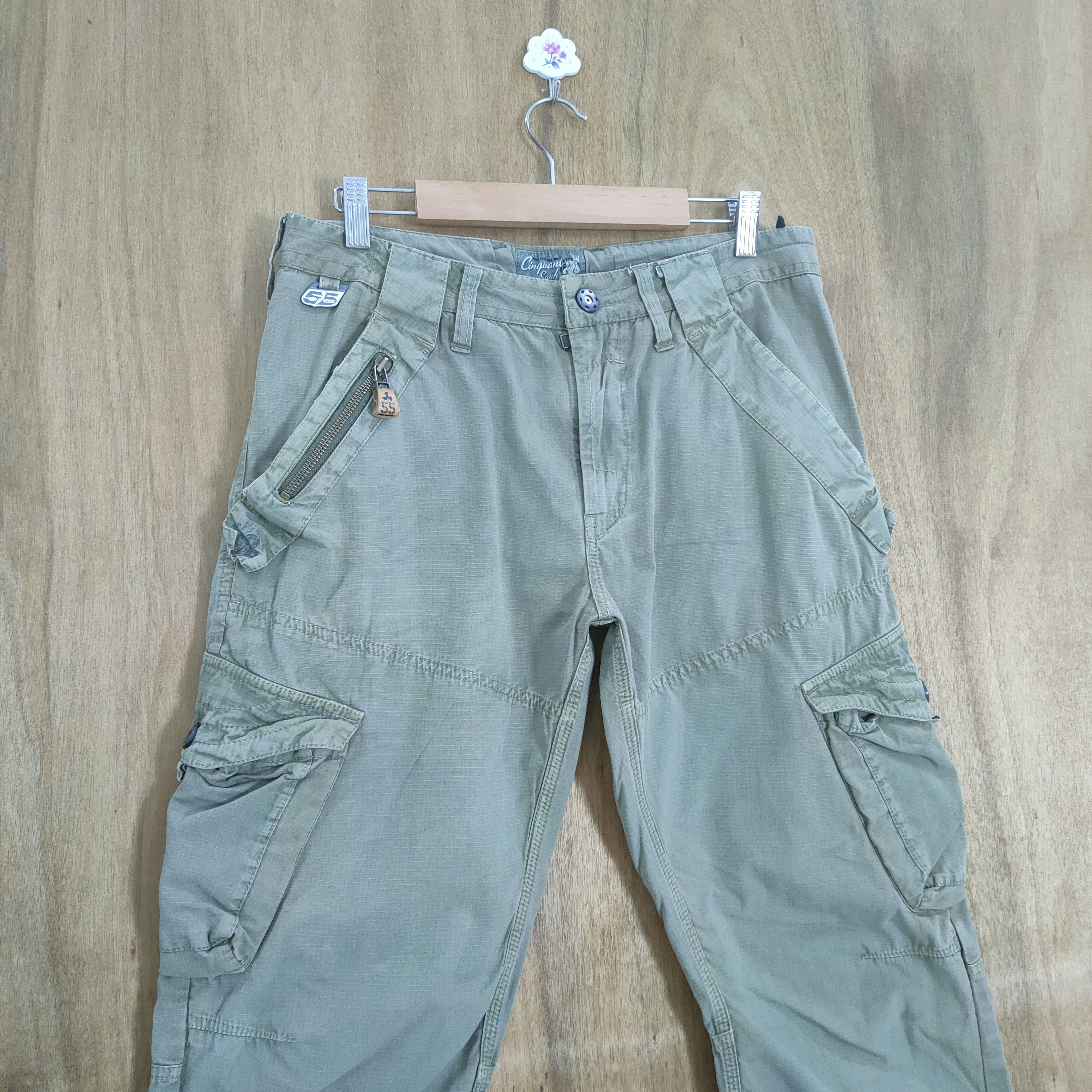 Japanese Brand VINTAGE 55D TWIS LEG FADED CARGO PANTS Size US 30 / EU 46 - 3 Thumbnail