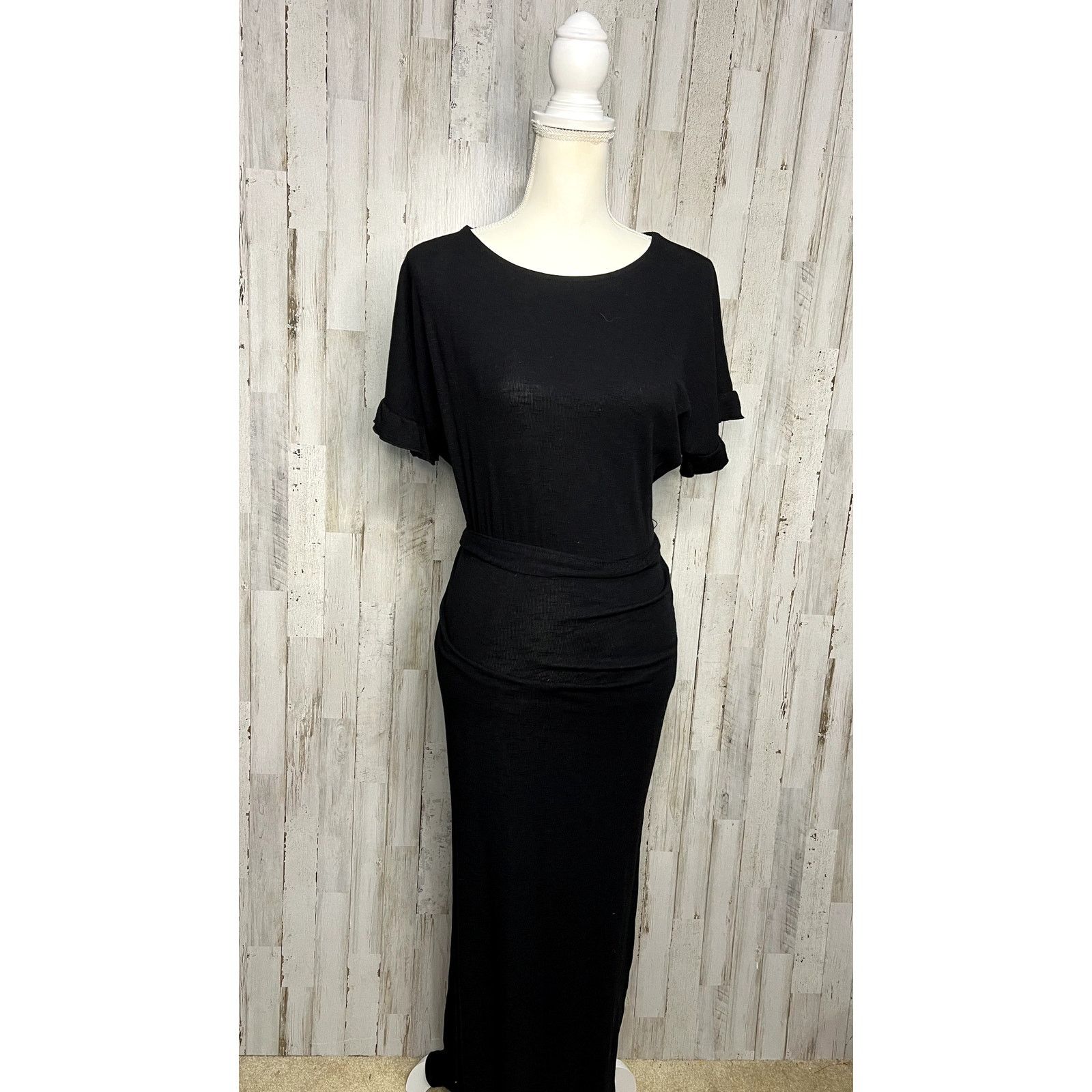 Asos NWT ASOS Women's Black Waist Short Sleeve Midi Dress Size 0 Size XS / US 0-2 / IT 36-38 - 1 Thumbnail
