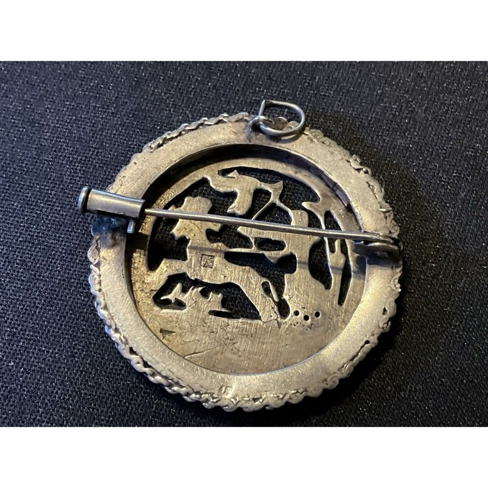 Other Sterling Vintage Egyptian Revival Brooch Tube Closure Size ONE SIZE - 4 Thumbnail