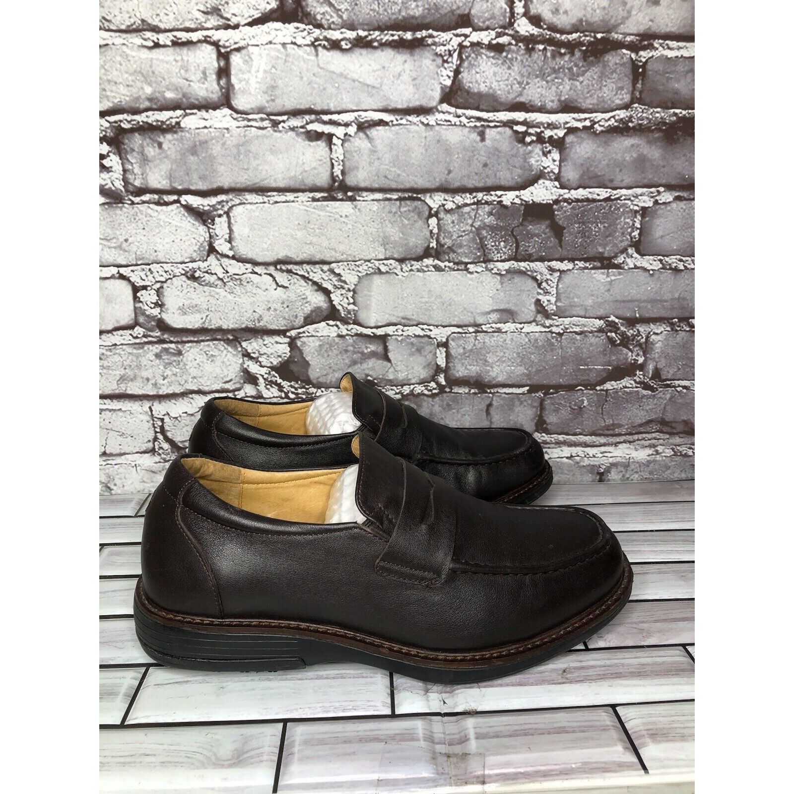 Other Gravity Defyer Ludvig Brown Leather Slip On Loafers Shoes Me Size US 8 / EU 41 - 1 Thumbnail