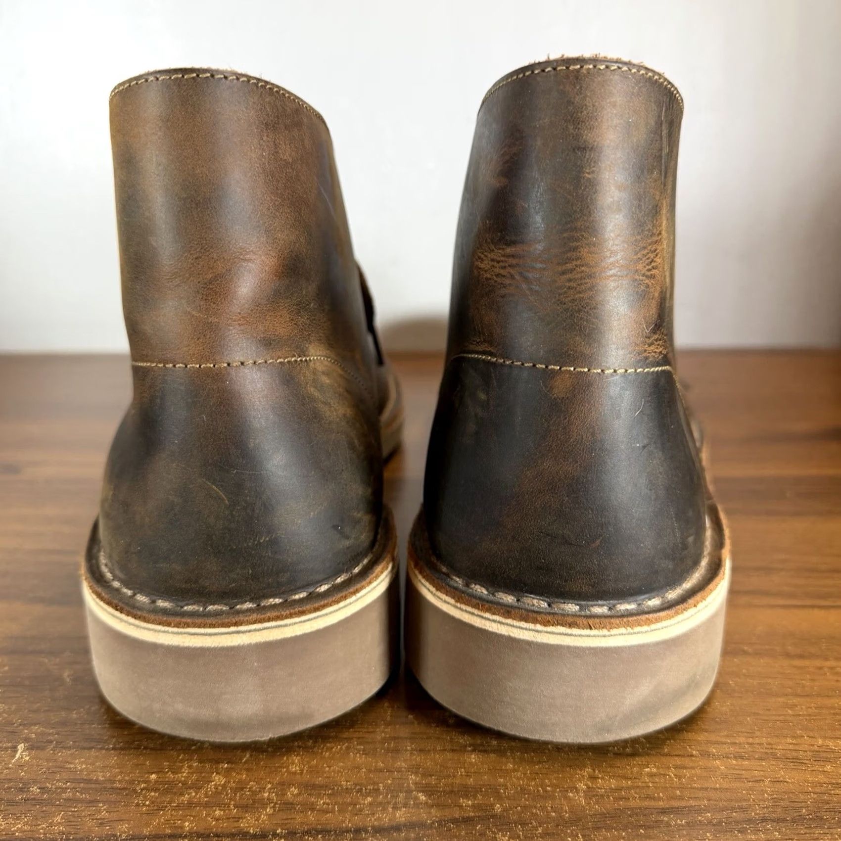 Clarks Bushacre 2 Chukka Boots Mens US 12 Brown Beeswax Leather Lace Up EU 46 Clarks Bushacre 2 Mens Size 9 Chukka Desert Boots Brown  main image 3