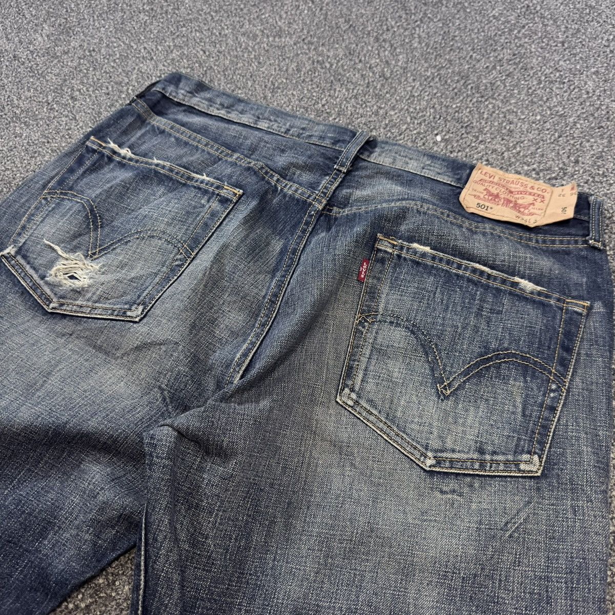 Engineered Garments × Levi's Archives ‼️ Vintage Y2K Levis 501 Distress Faded Aging Denim Size US 36 / EU 52 - 8 Thumbnail