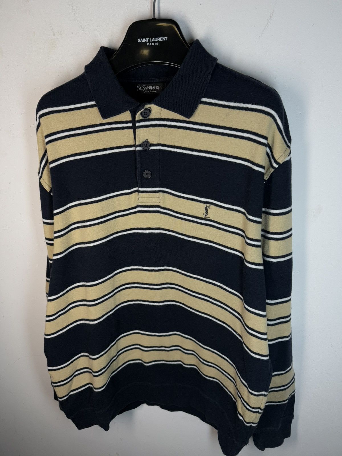 Yves Saint Laurent 90s YSL Sweatshirt 1/4 Button Up Sweater Vintage rare Size US XL / EU 56 / 4 - 17 Thumbnail