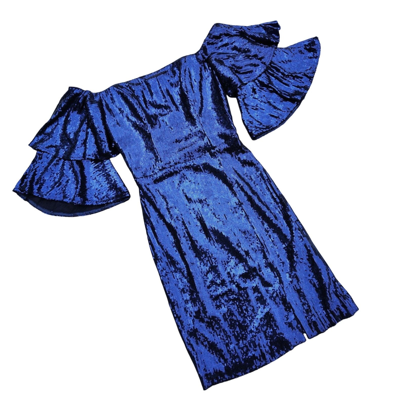Nicole Miller Nicole Miller Women Blue Party Cocktail Mini Dress Size 2 Size XS / US 0-2 / IT 36-38 - 3 Thumbnail