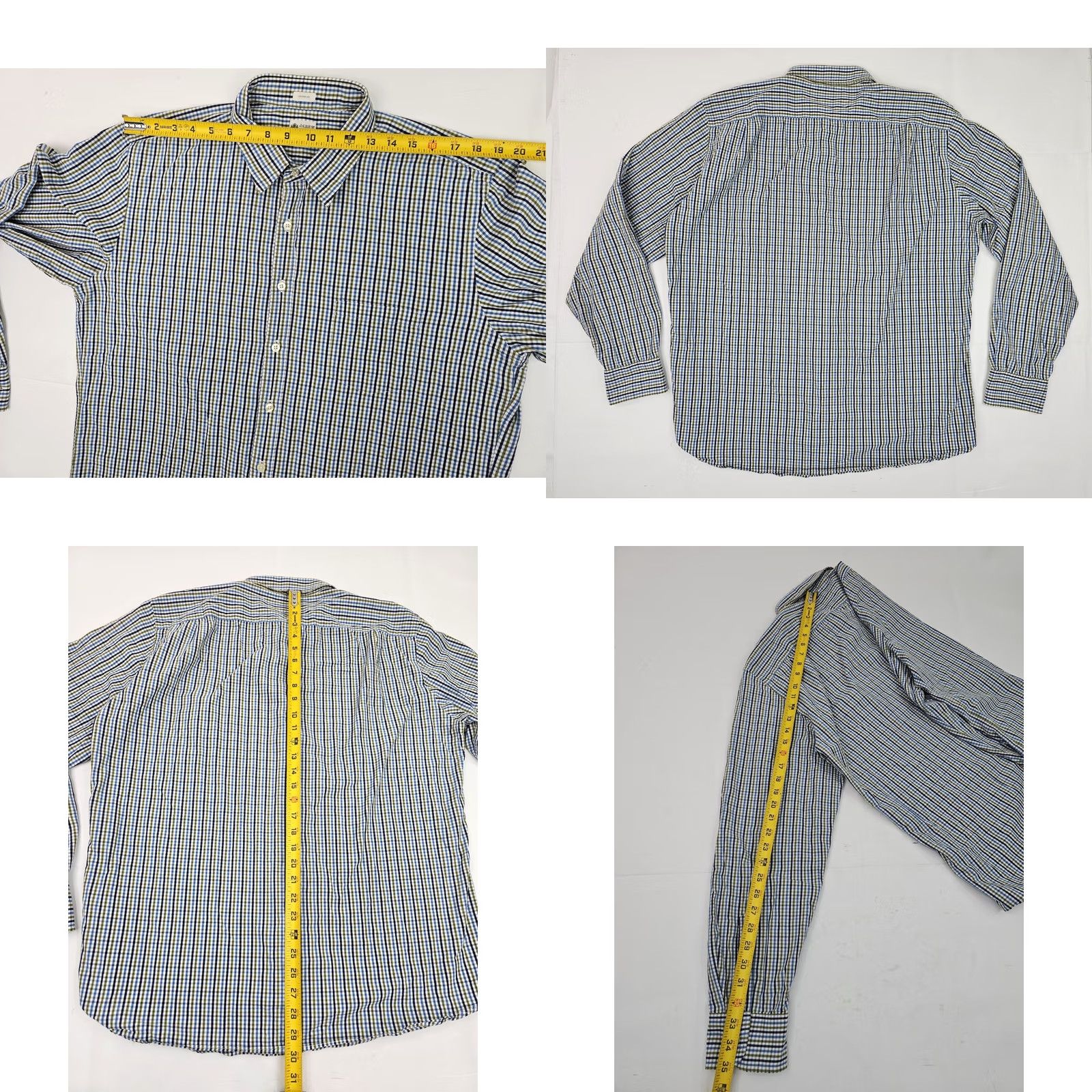 J.Crew J.CREW Tailor Fit Button-Up Shirt Multicolor Blue Green Checked Gingham Casual Men XL Size US XL / EU 56 / 4 - 8 Thumbnail