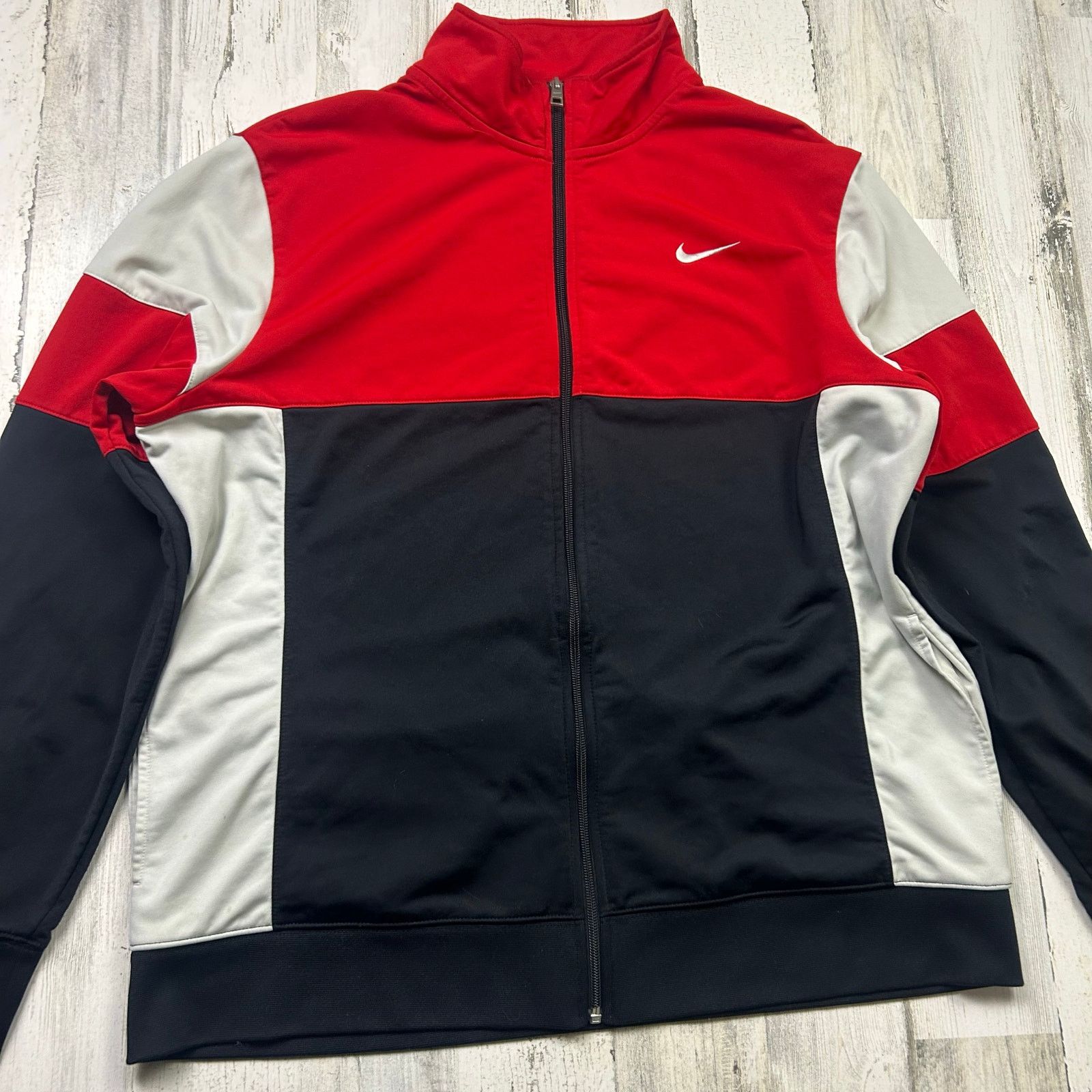 Nike × Vintage Nike Athletic Dept Y2K Track Jacket Red Black Men's XXL Size US XXL / EU 58 / 5 - 2 Thumbnail