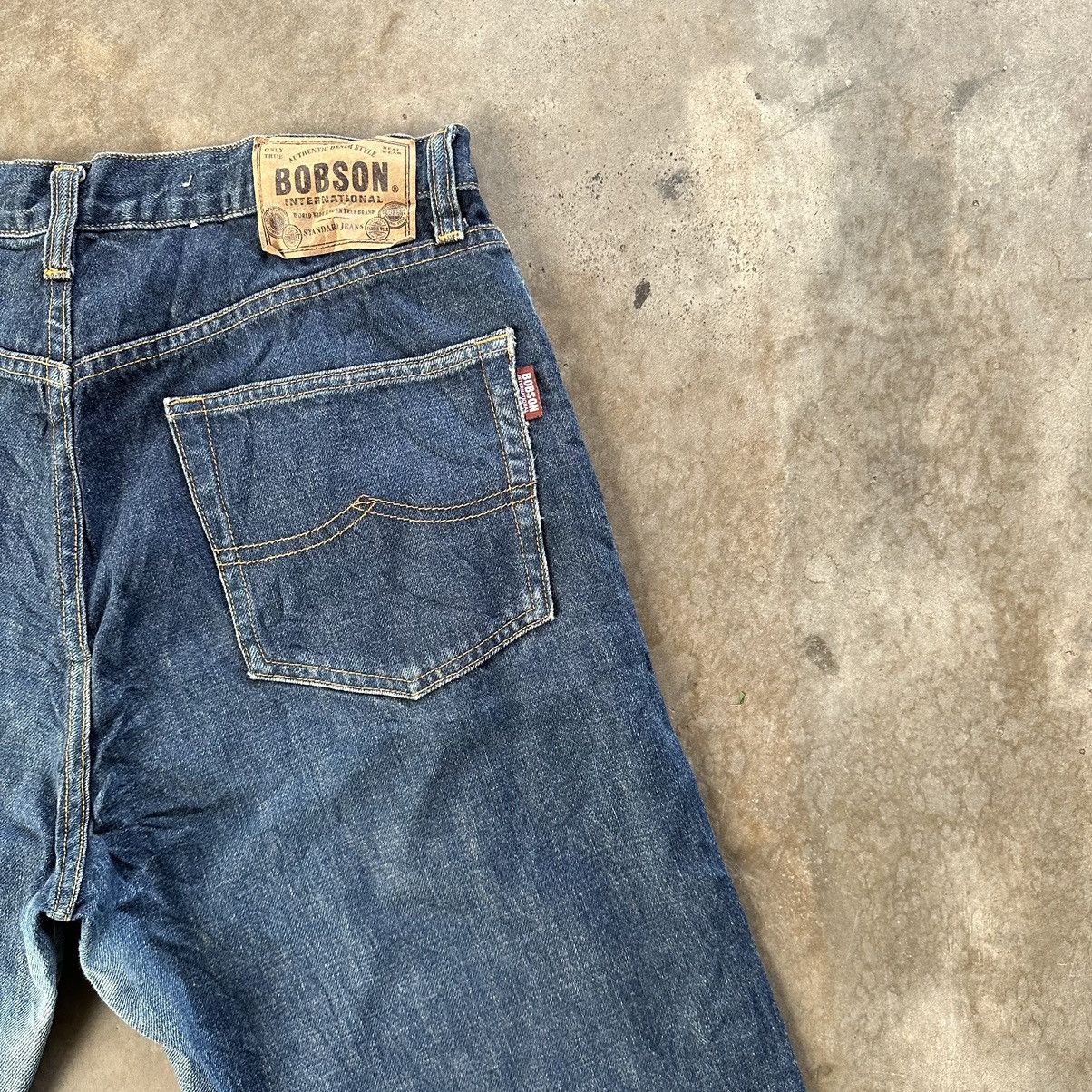 Japanese Brand Vintage Bobson Sick Pant Faded Denim Jean W30 Size US 30 / EU 46 - 12 Thumbnail