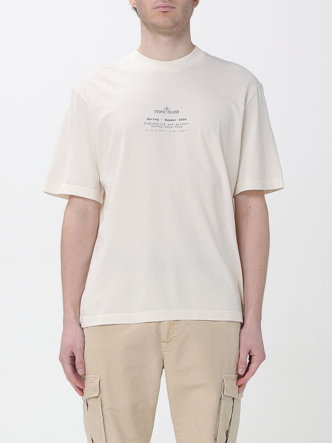 Stone Island Stone Island T-Shirt Men Ivory Size US XL / EU 56 / 4 - 1 Thumbnail