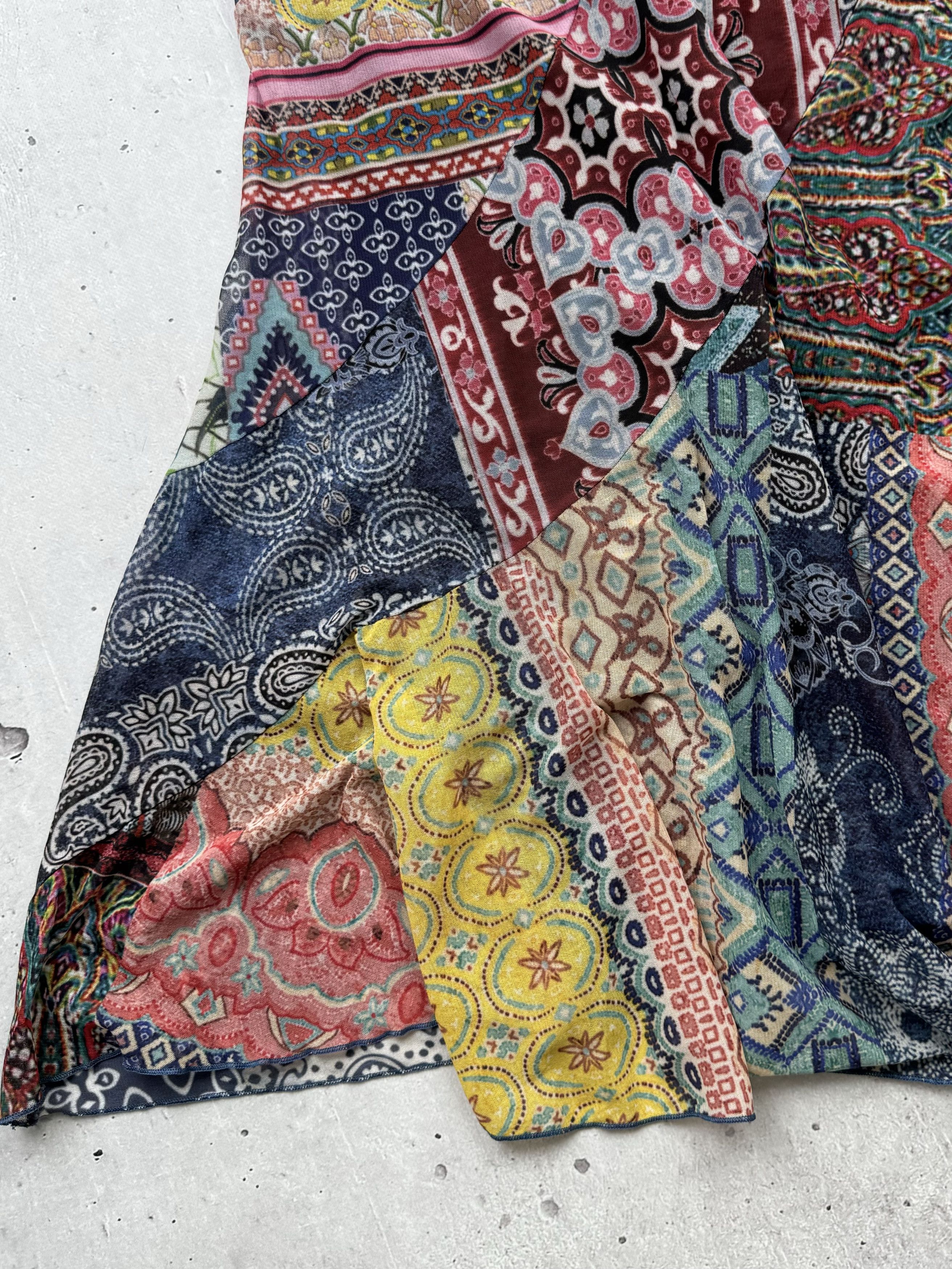 Cop Copine × Vintage Cop Copine Vintage Mesh Printed Flared Mini Dress Size M / US 6-8 / IT 42-44 - 3 Thumbnail