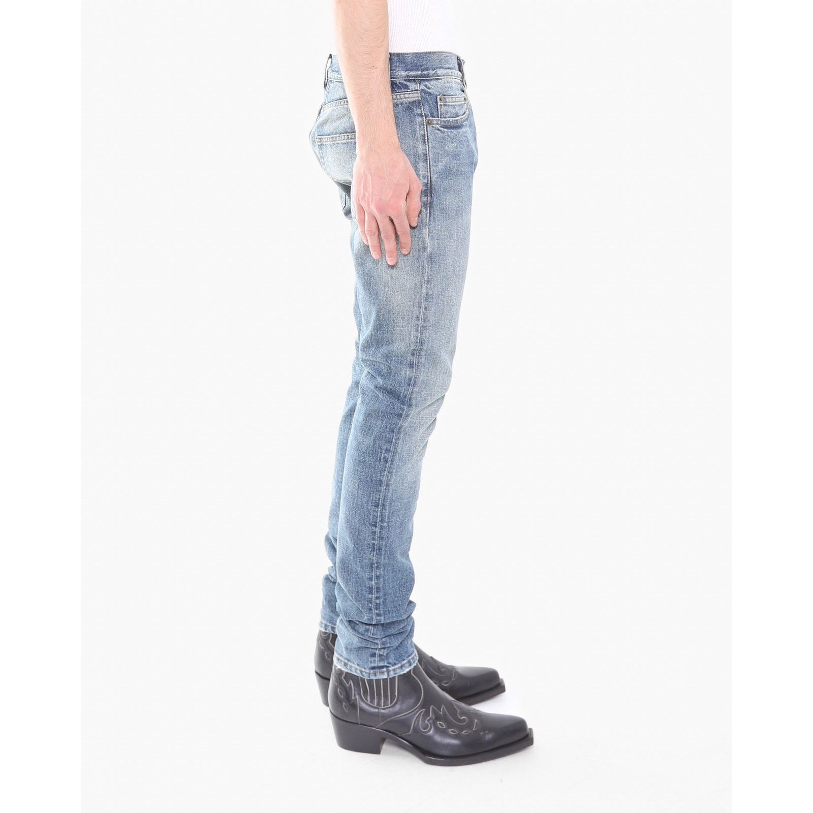 Saint Laurent Paris SS16 Knee Slit Jeans in Washed Denim Size US 30 / EU 46 - 5 Thumbnail